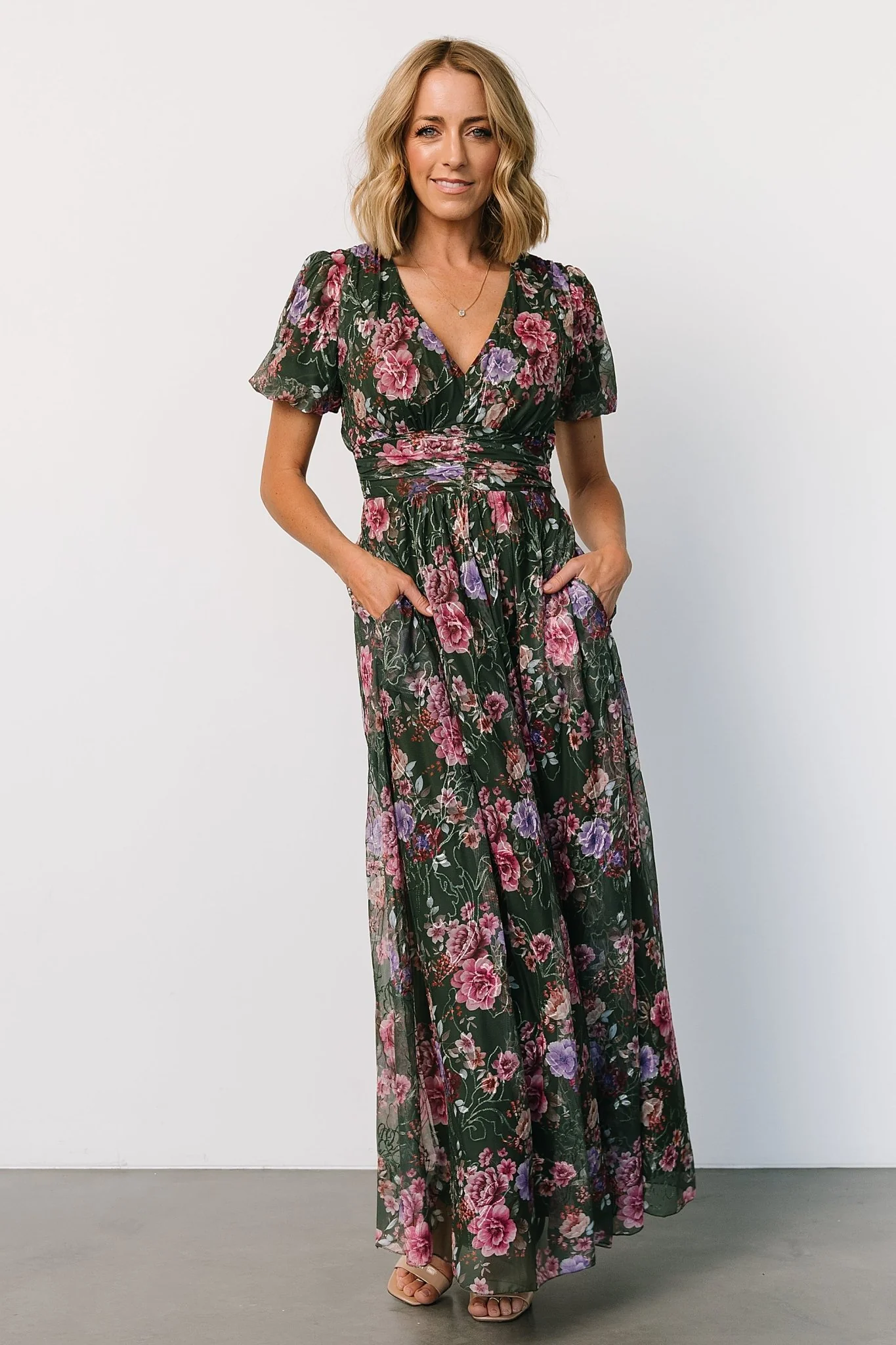 Ardley Maxi Dress | Green + Pink Floral