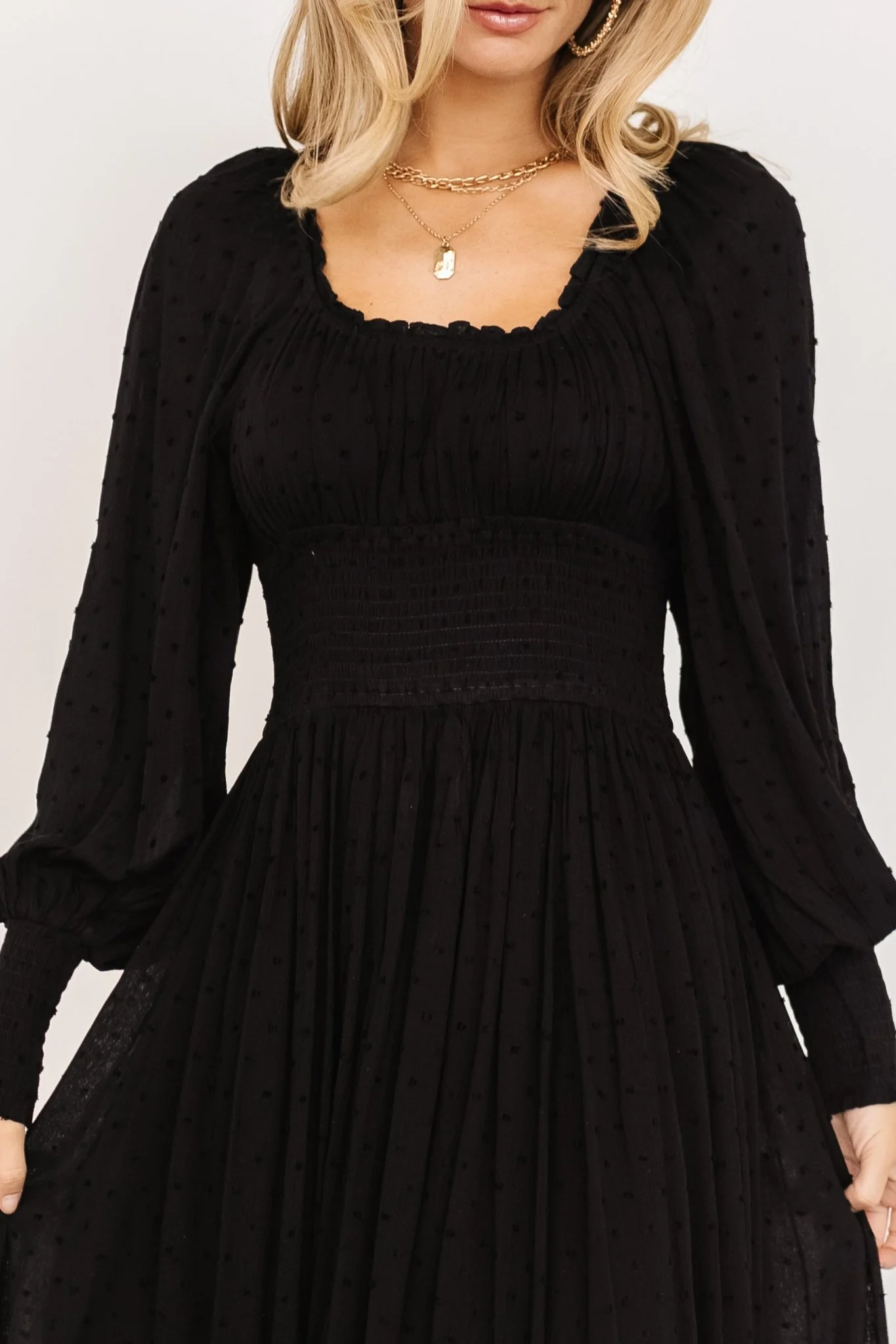 Renata Dot Maxi Dress | Black