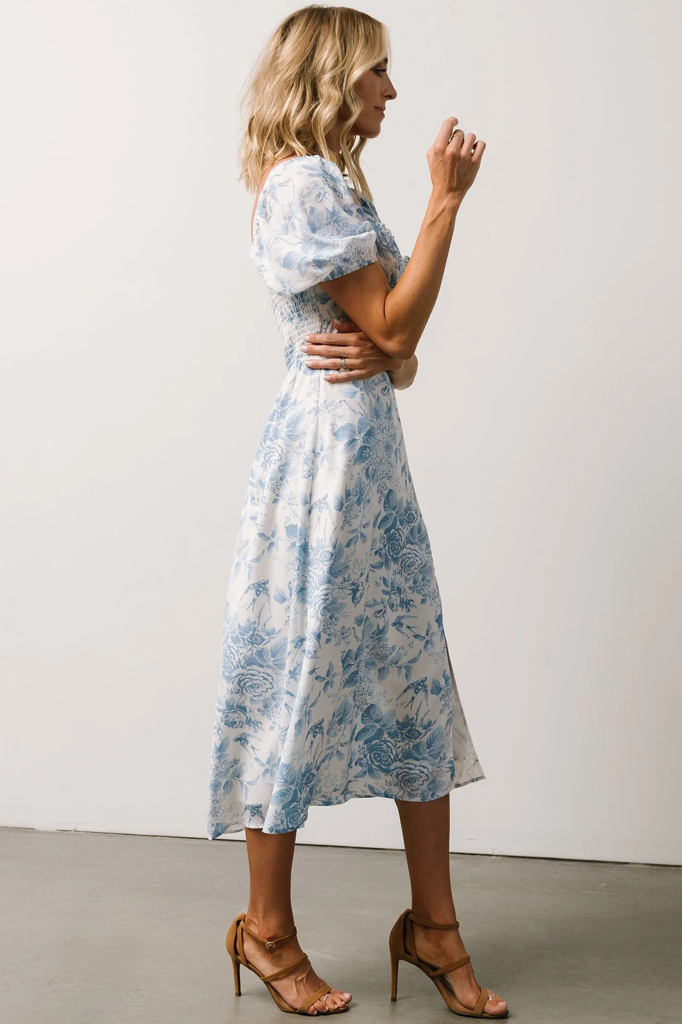 Cadence Midi Dress | Blue Floral