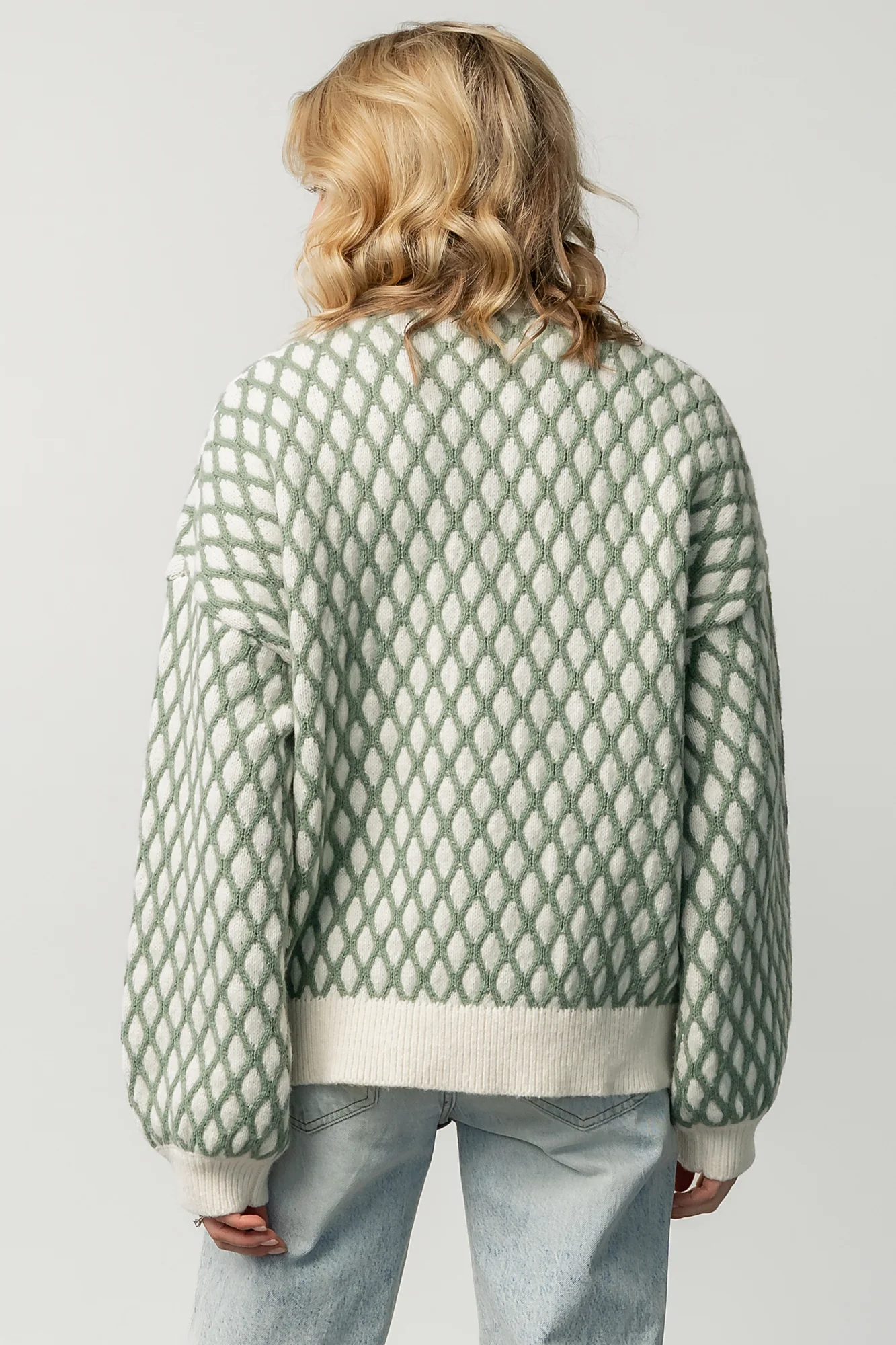 Hendrix Diamond Knit Sweater | Green