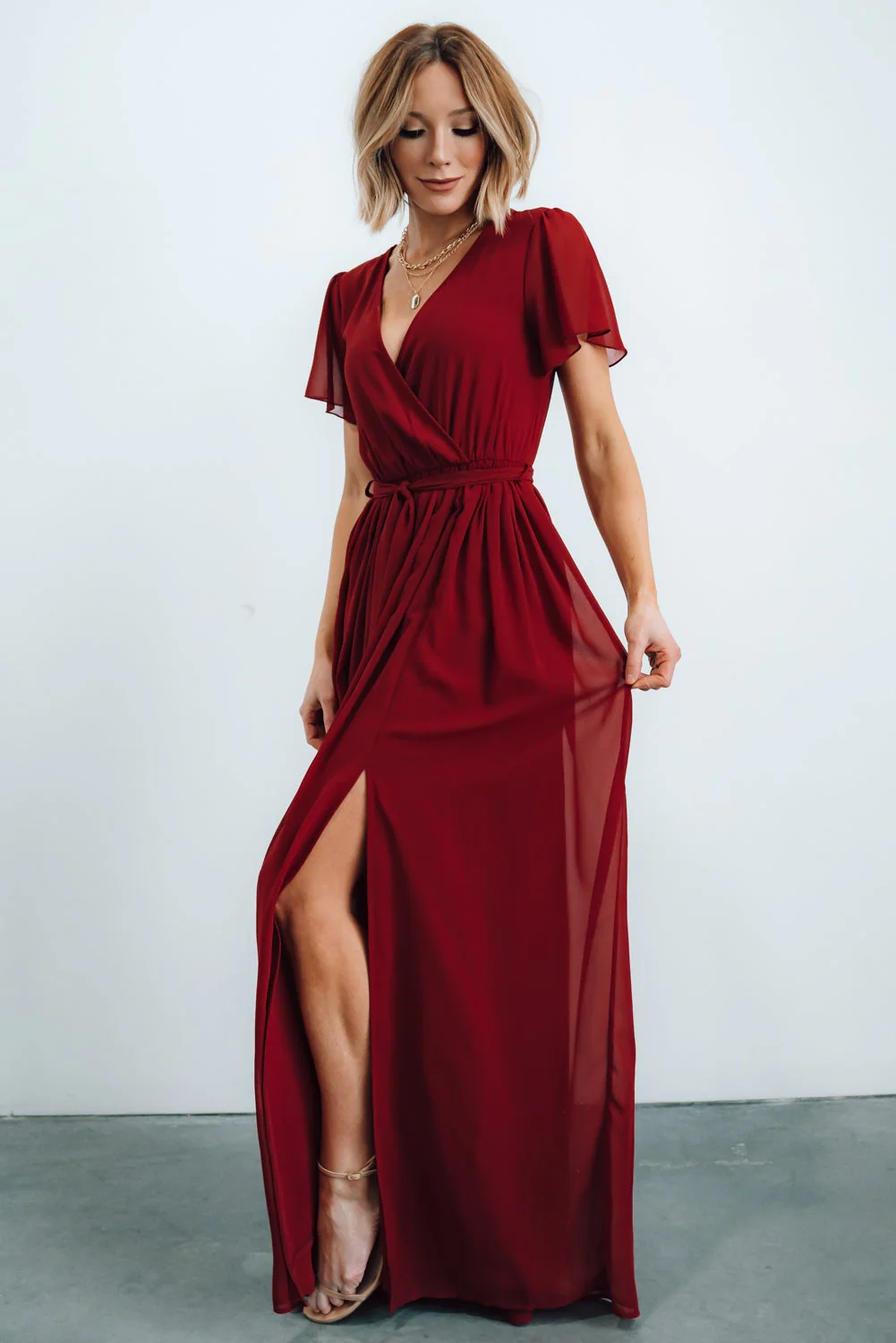 Kristina Maxi Dress | Burgundy