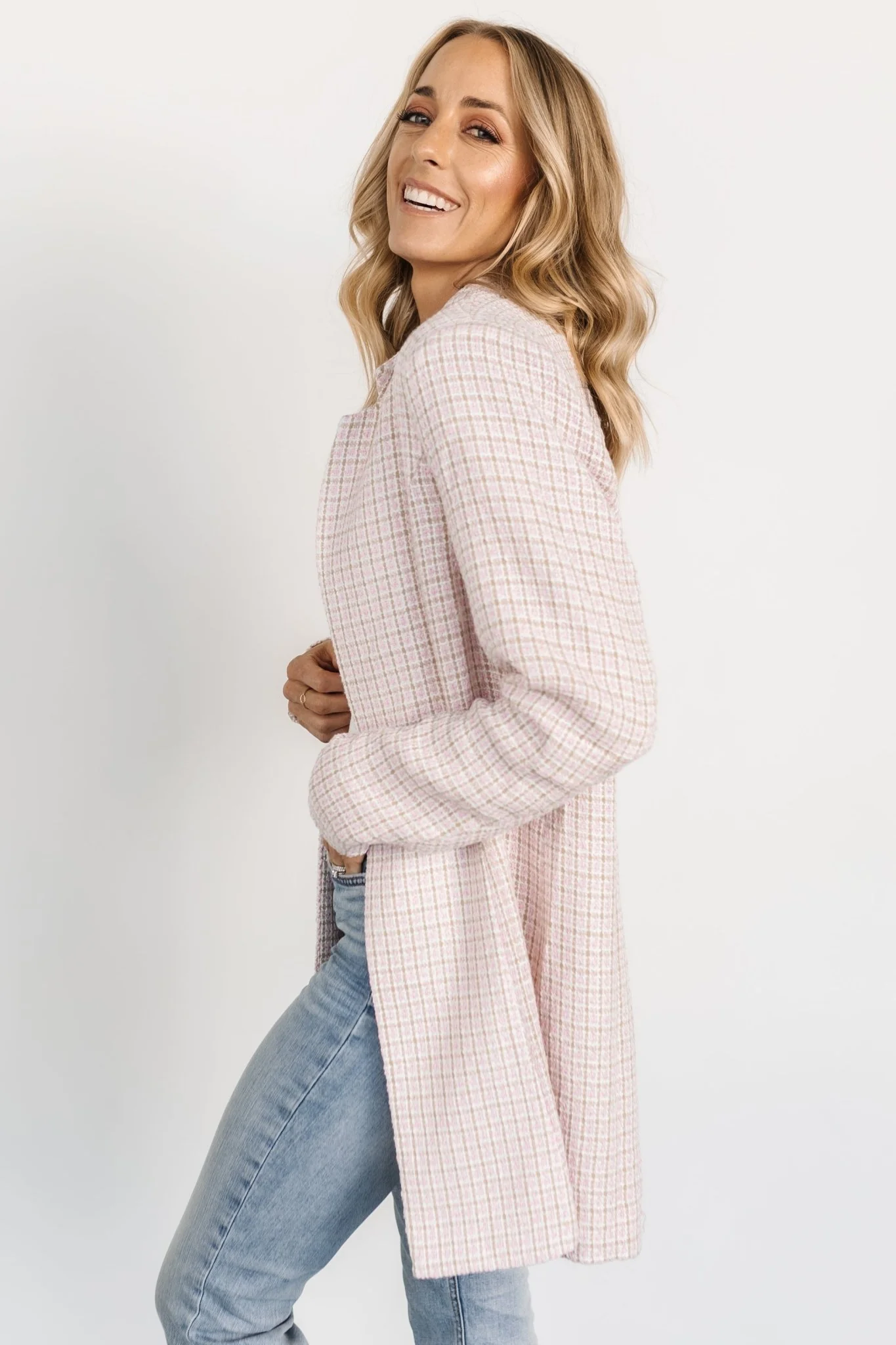 Fanny Plaid Jacket | Pink