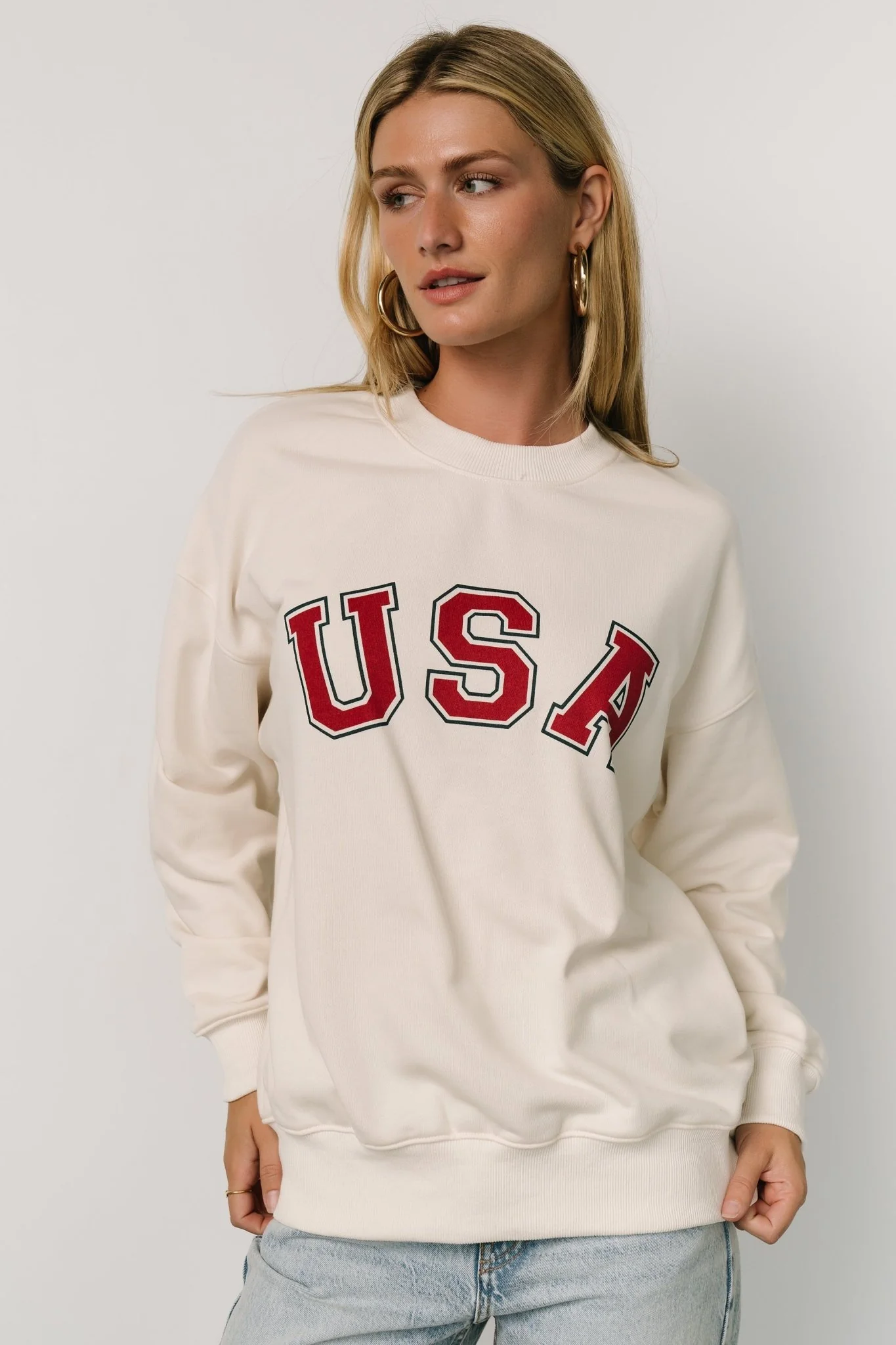 USA Oversized Sweatshirt | Ivory