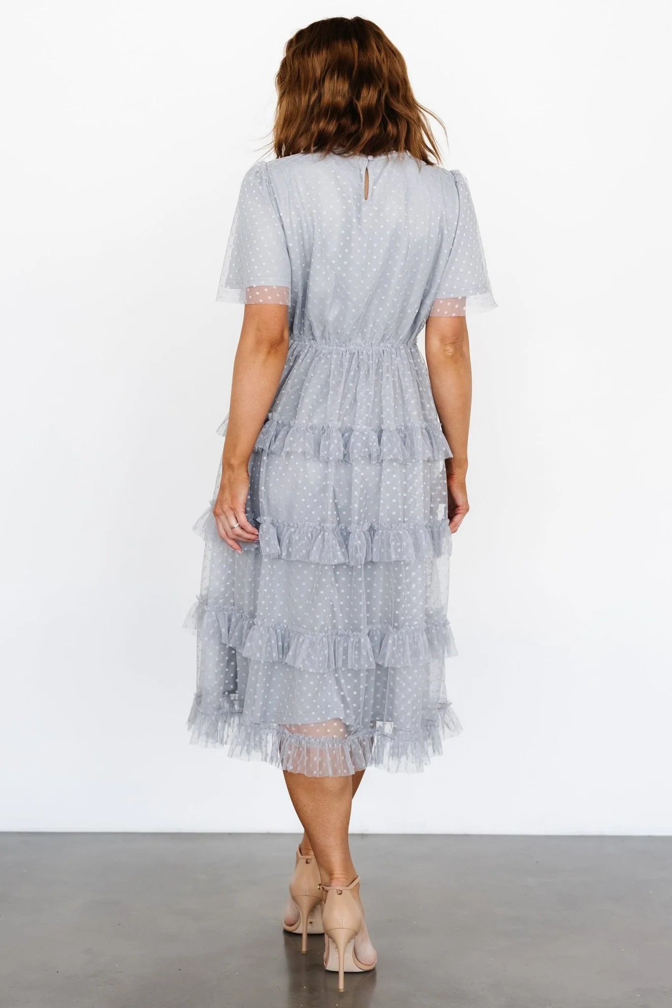 Riley Ruffle Tiered Dress | Light Gray