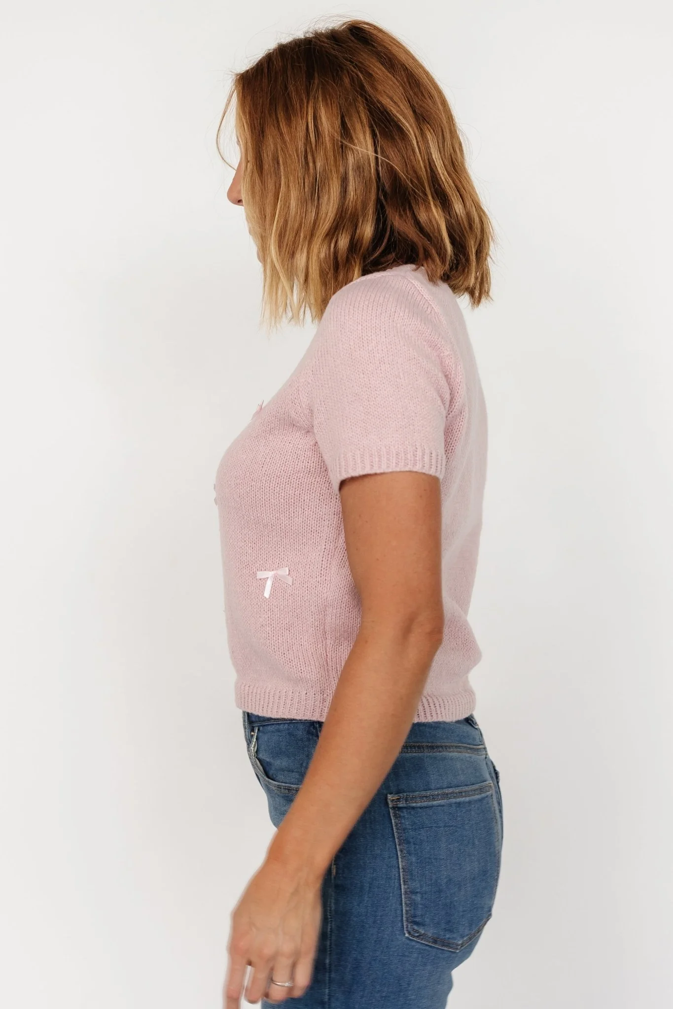 Chloe Bow Sweater | Blush