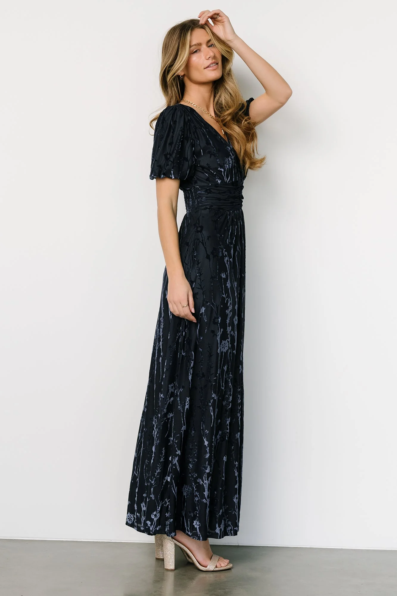 Leslie Velvet Maxi Dress | Deep Blue