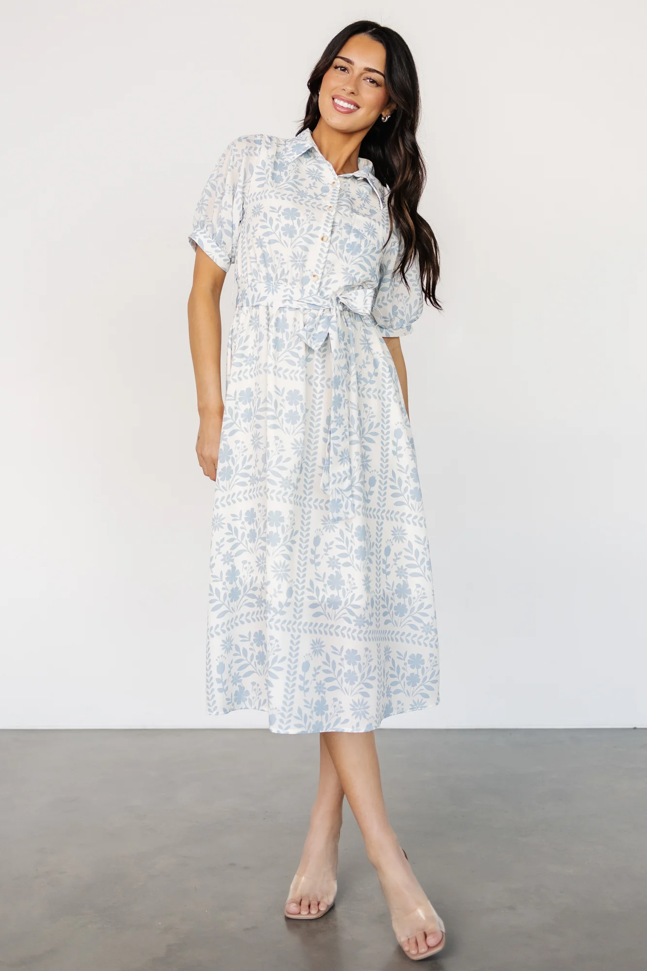 Jamila Midi Dress | Light Blue Floral