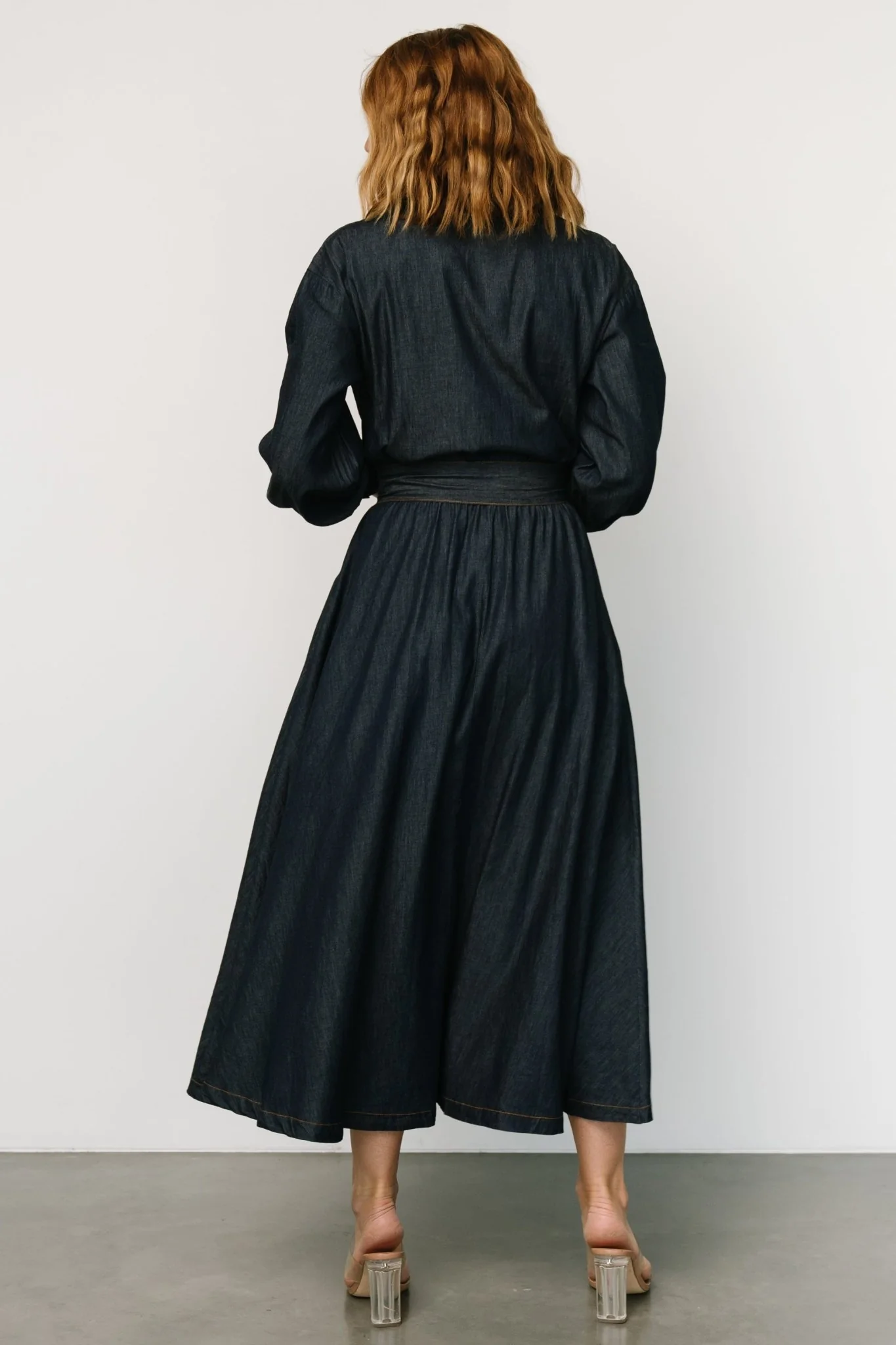 Hansel Long Sleeve Denim Dress | Dark Blue