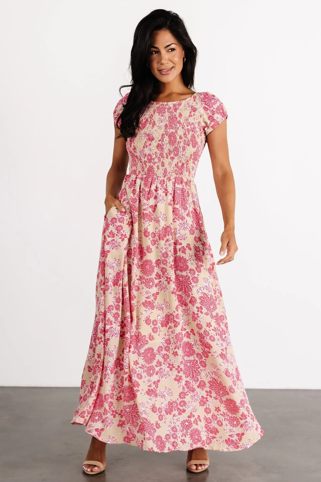 Tabitha Open Back Maxi Dress | Yellow + Coral