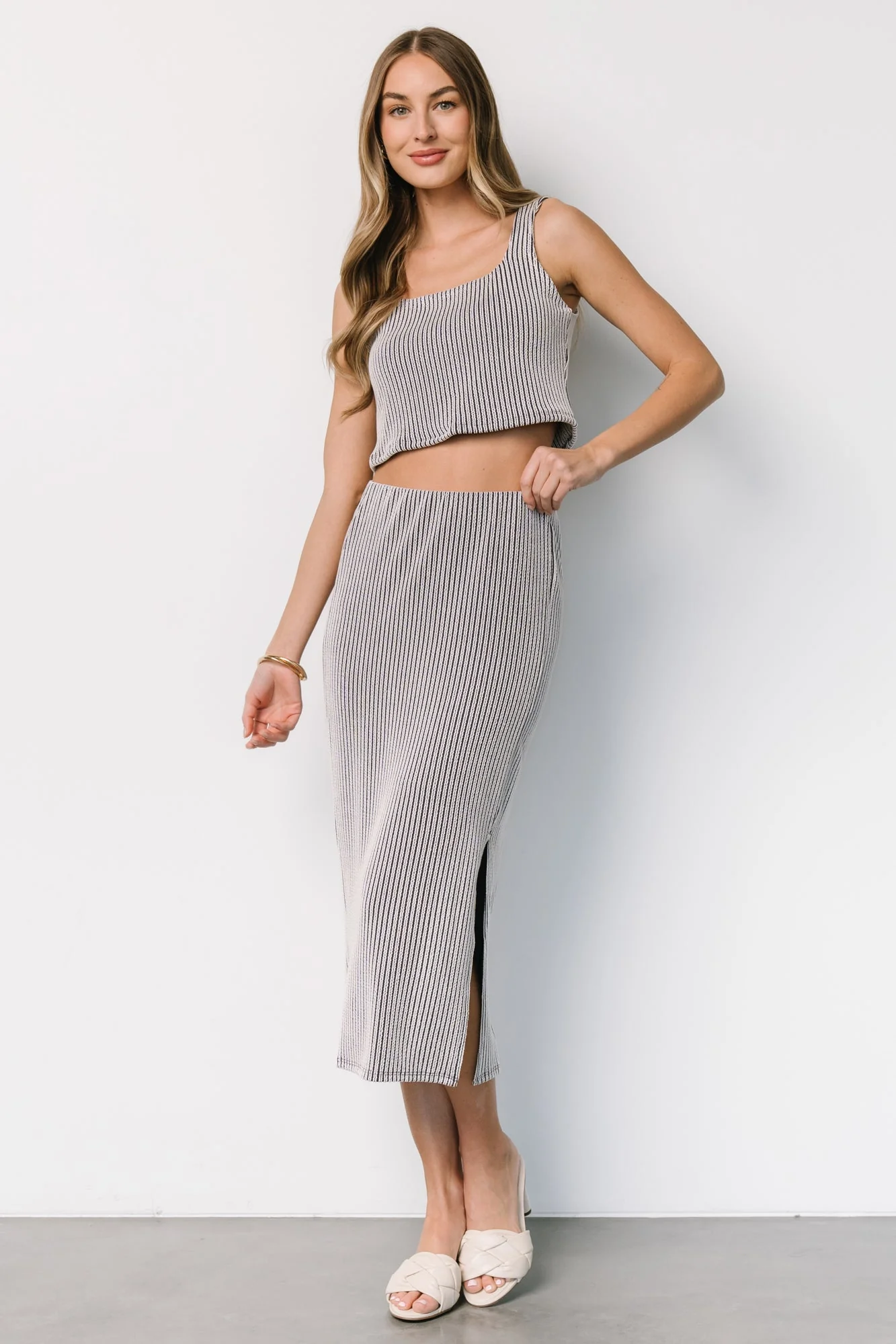 Sabrina Tank + Skirt Set | Blue Stripe