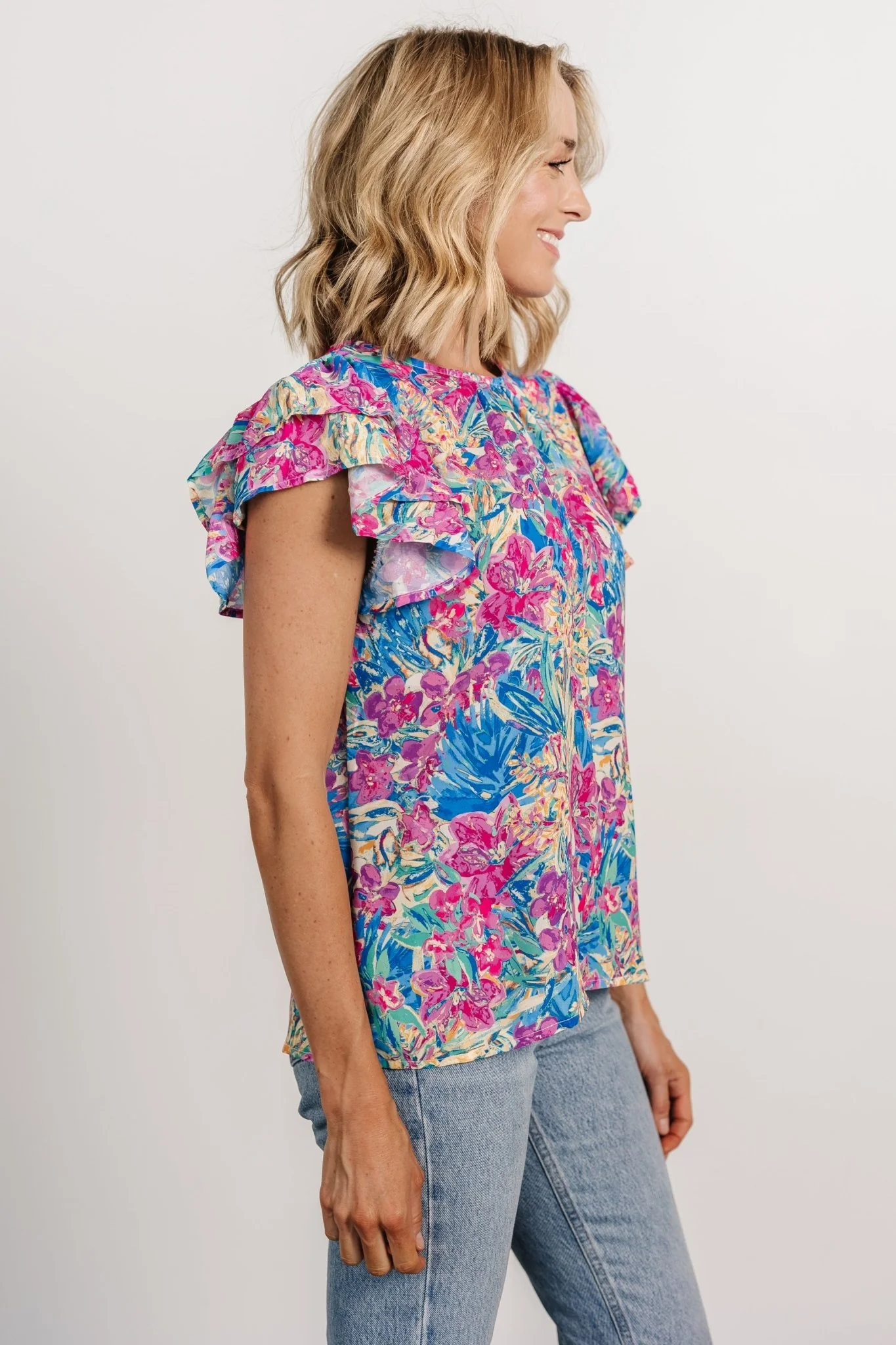 Lakely Top | | Blue + Pink Multi