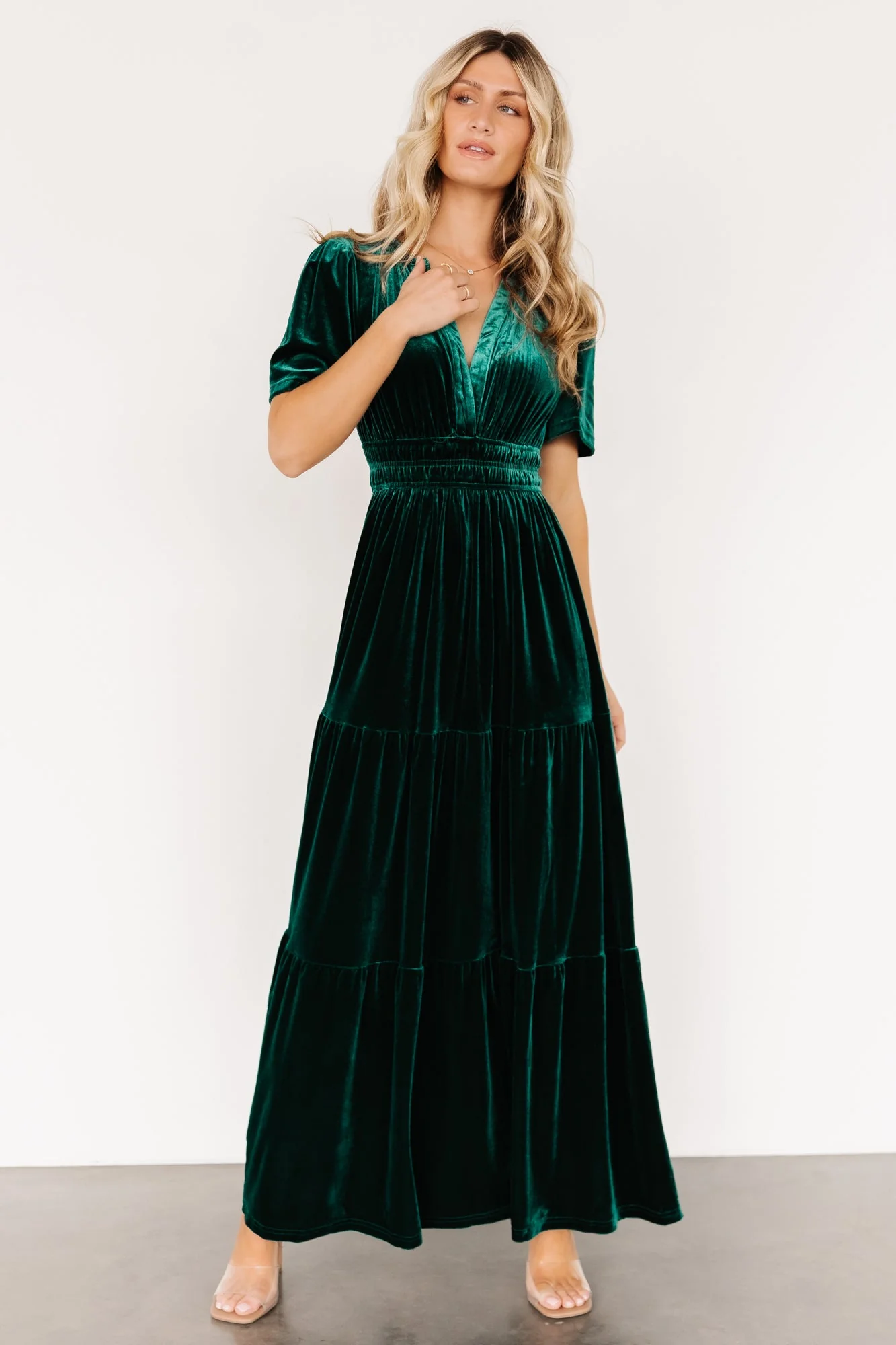 Artemis Velvet Maxi Dress | Emerald