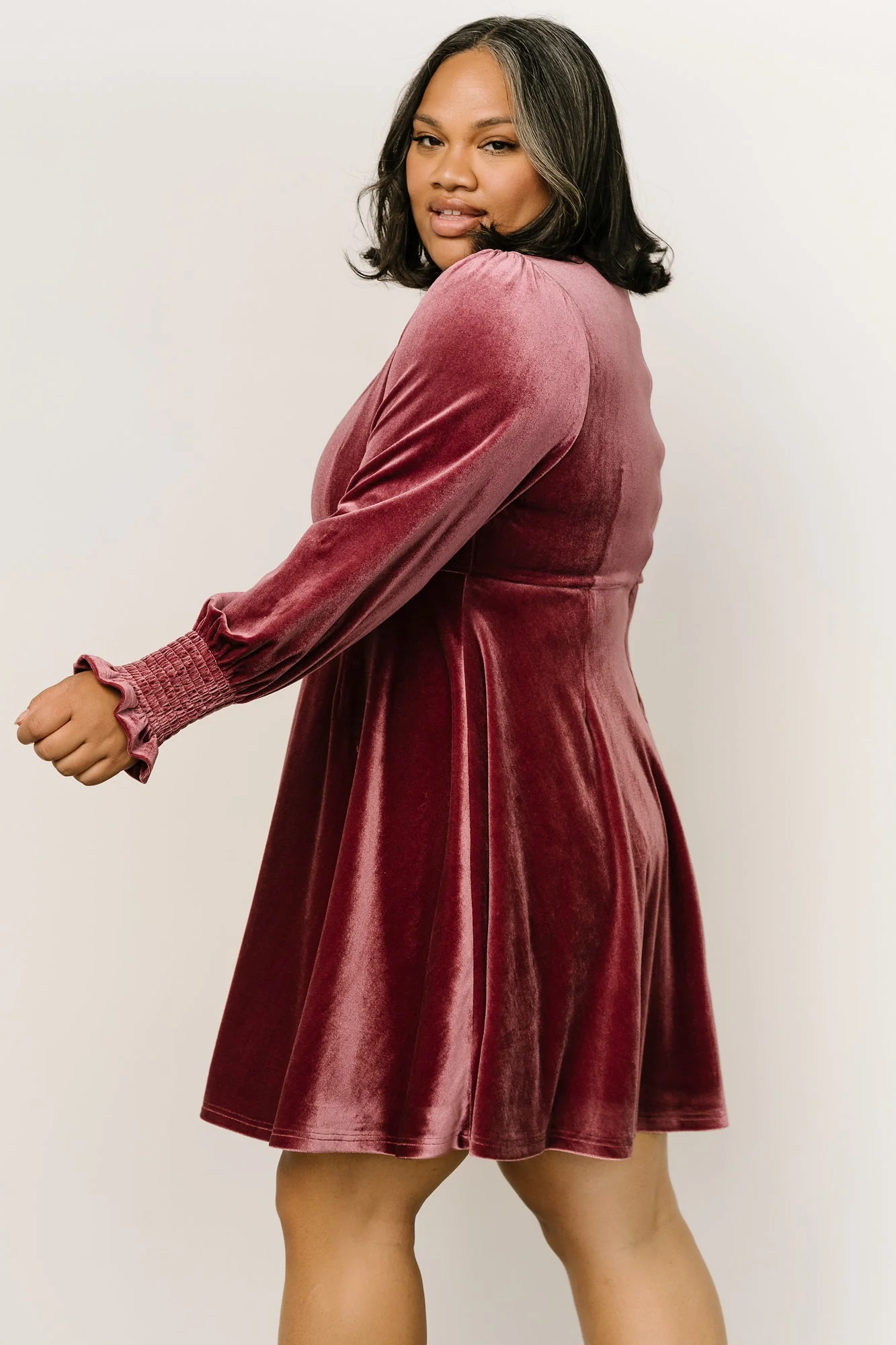 Tina Velvet Short Dress | Mauve