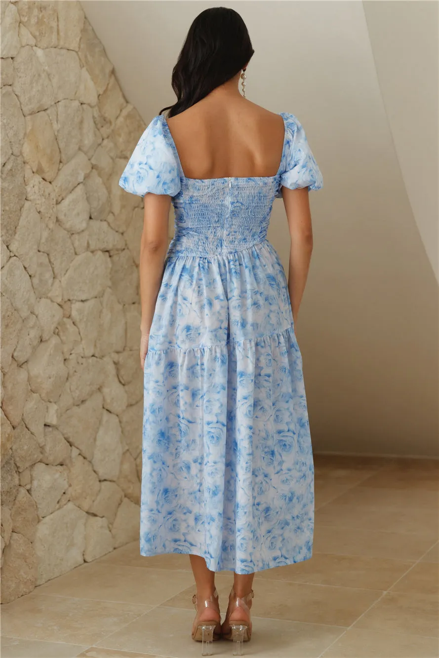 Your Girl Loves Midi Dress Blue