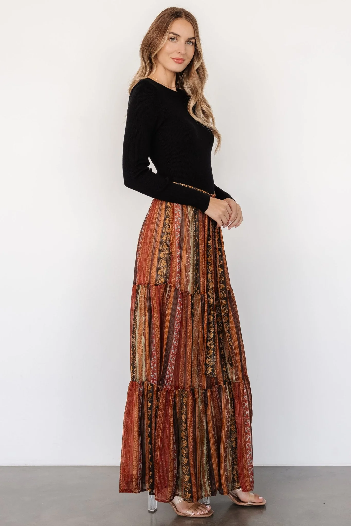 Emryn Sweater Dress | Black + Multi Print