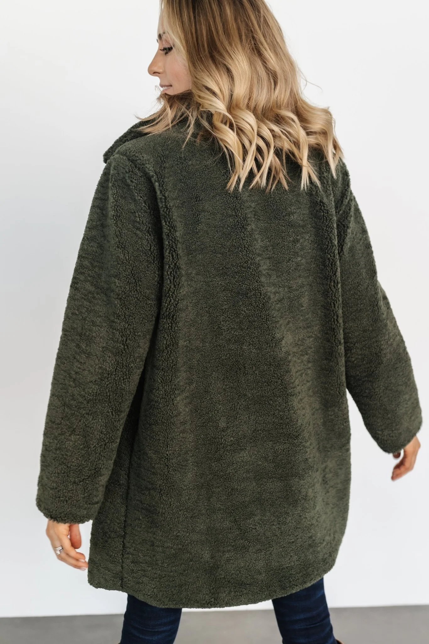 Damien Sherpa Coat | Dark Green