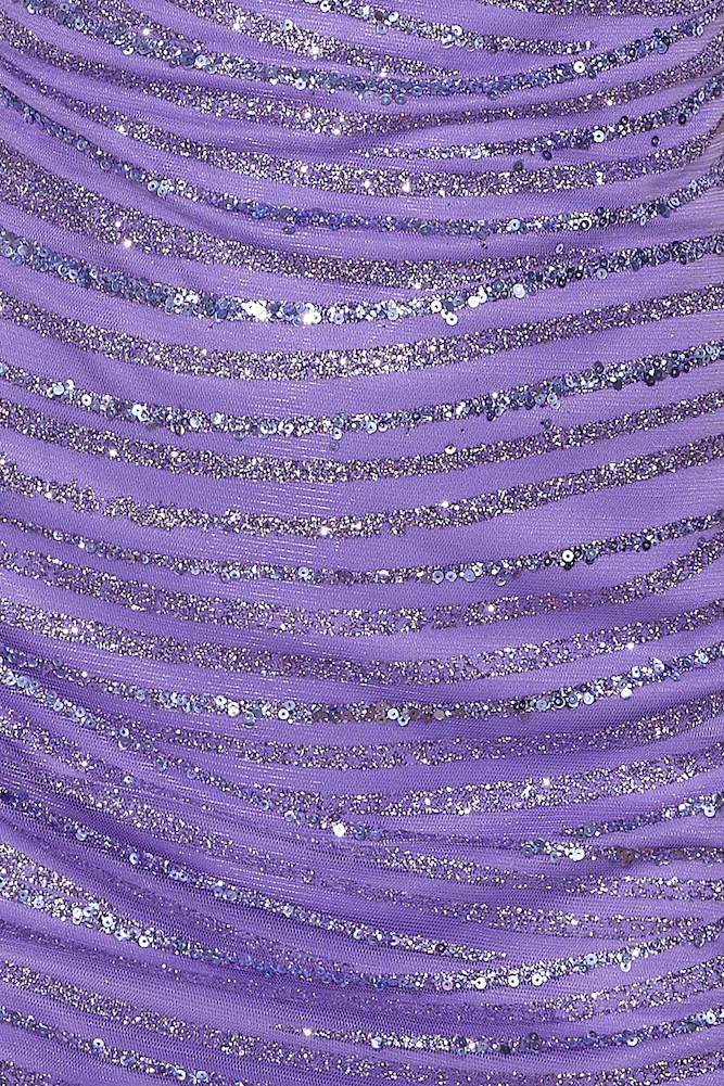 Shimmering Star Sequin Mini Dress Purple