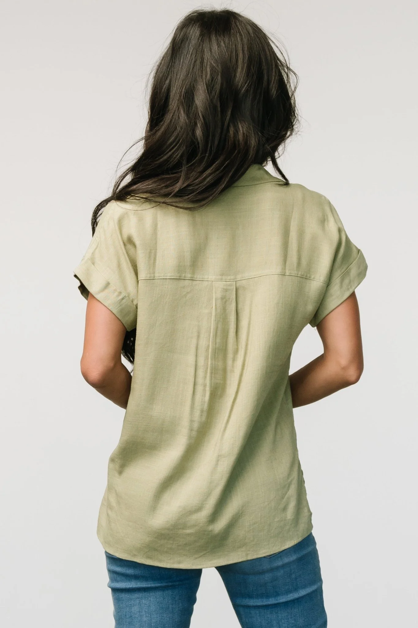 Andrews Button Top | Sage