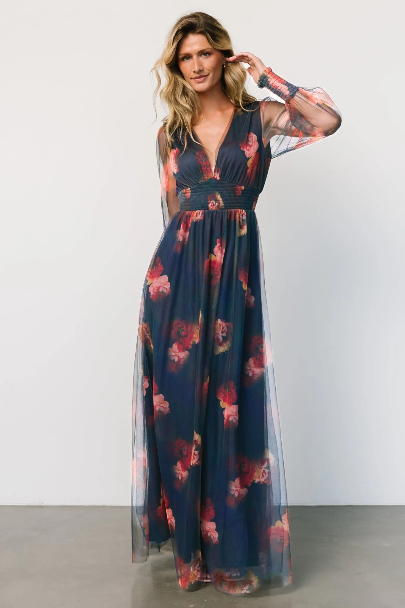 Layla Tulle Maxi Dress | Topaz Ombre Floral