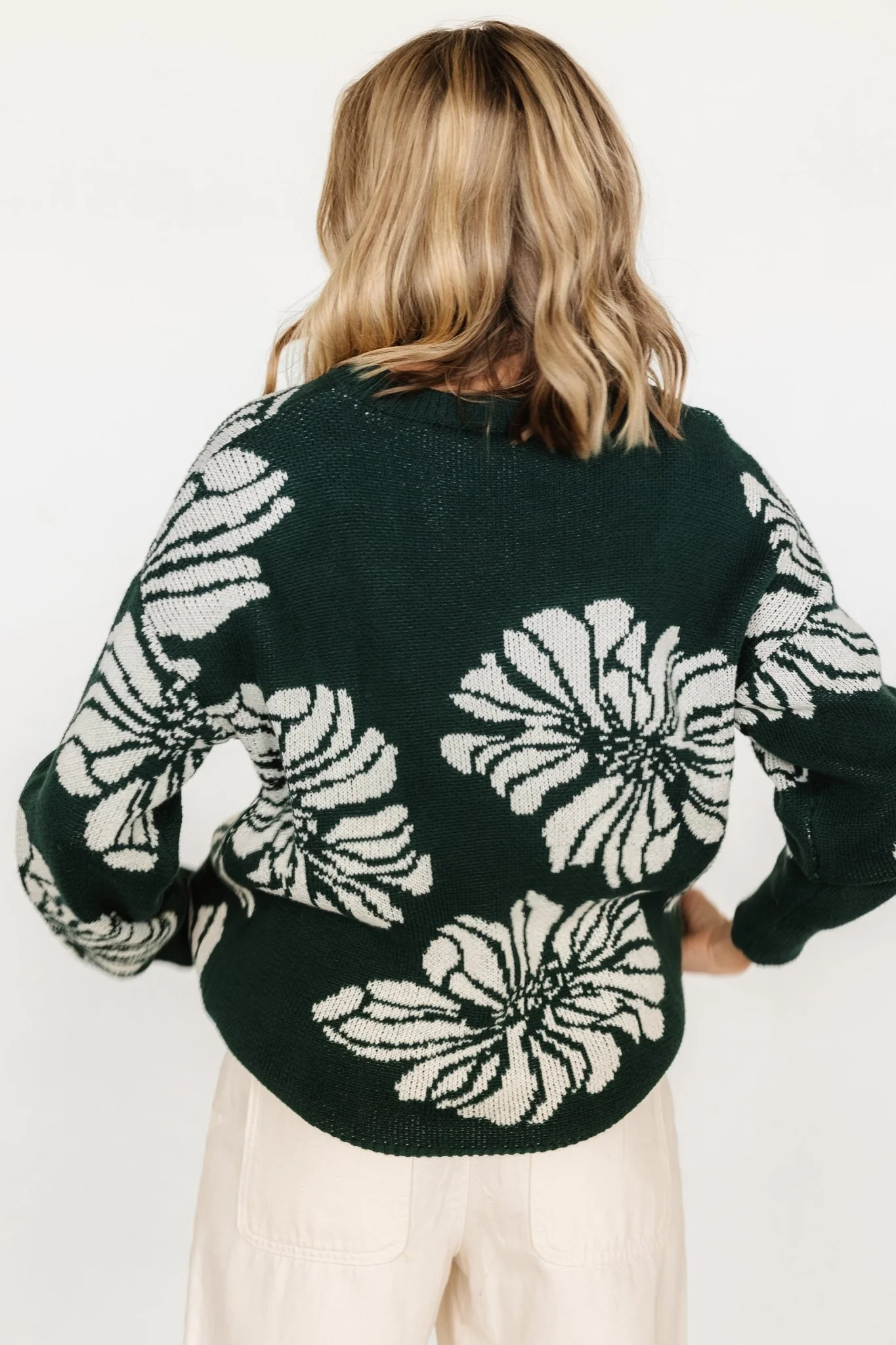 Maude Sweater | Green + Off White