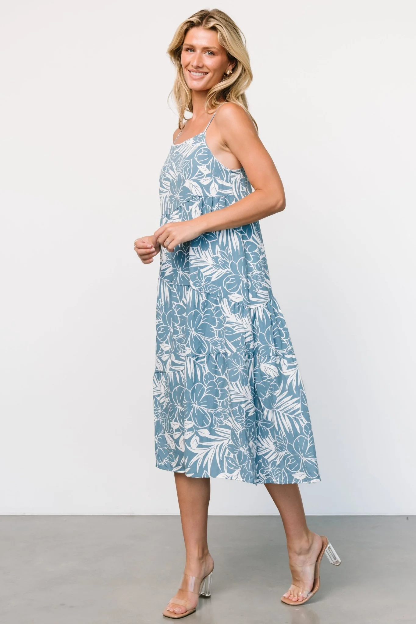 Sonora Midi Dress | Dusty Blue Print