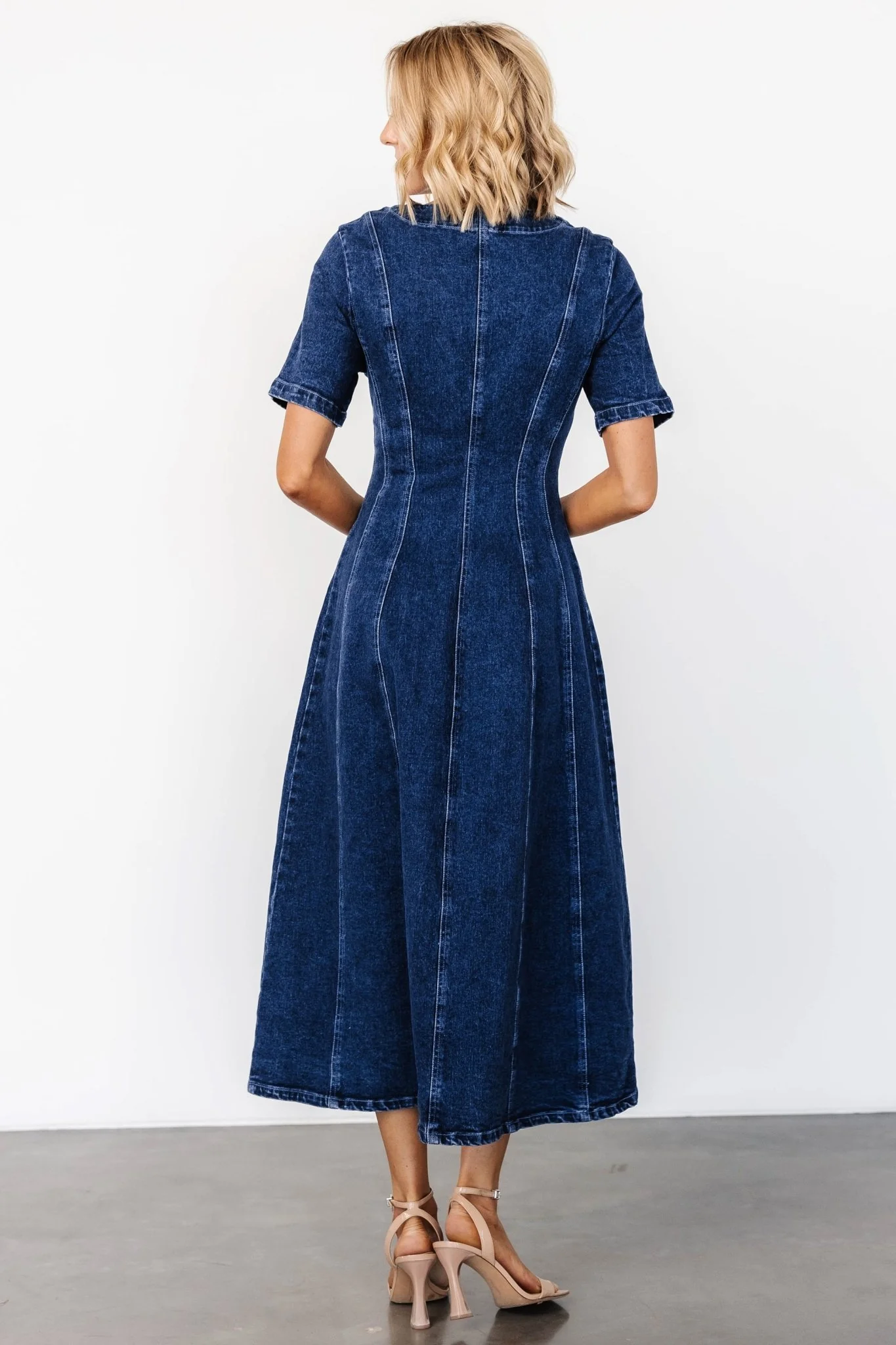 Oakley Button Denim Dress | Blue