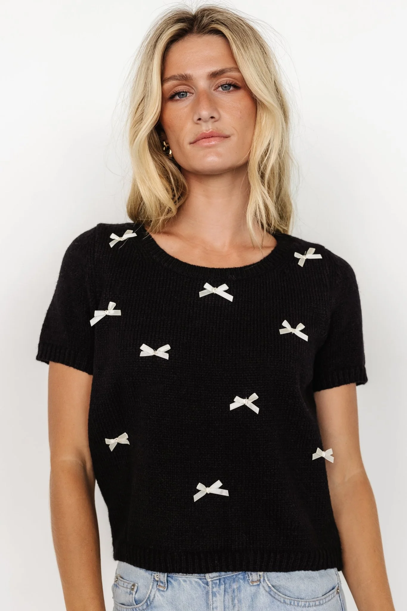 Chloe Bow Sweater | Black