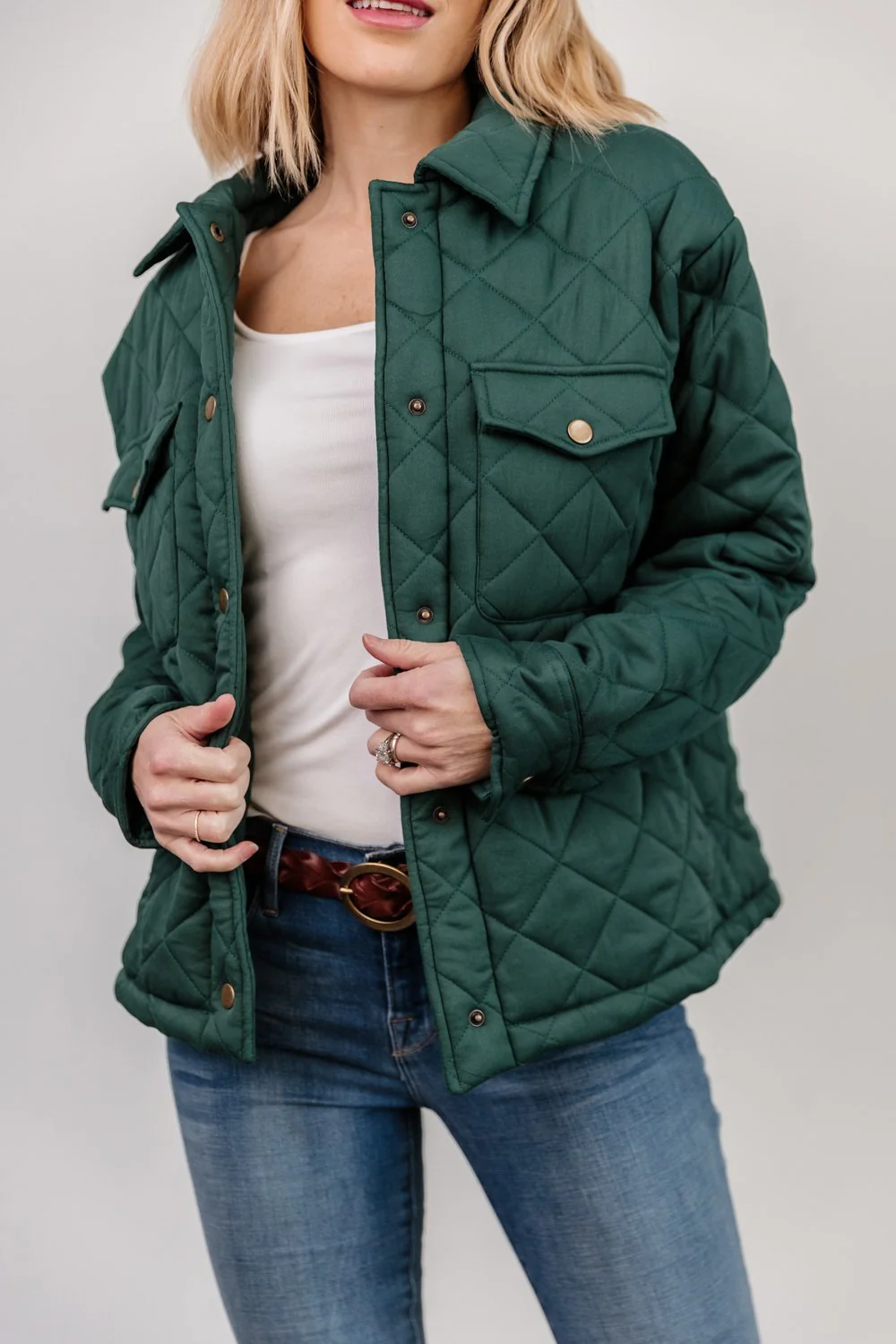 Nadia Button Up Jacket | Emerald