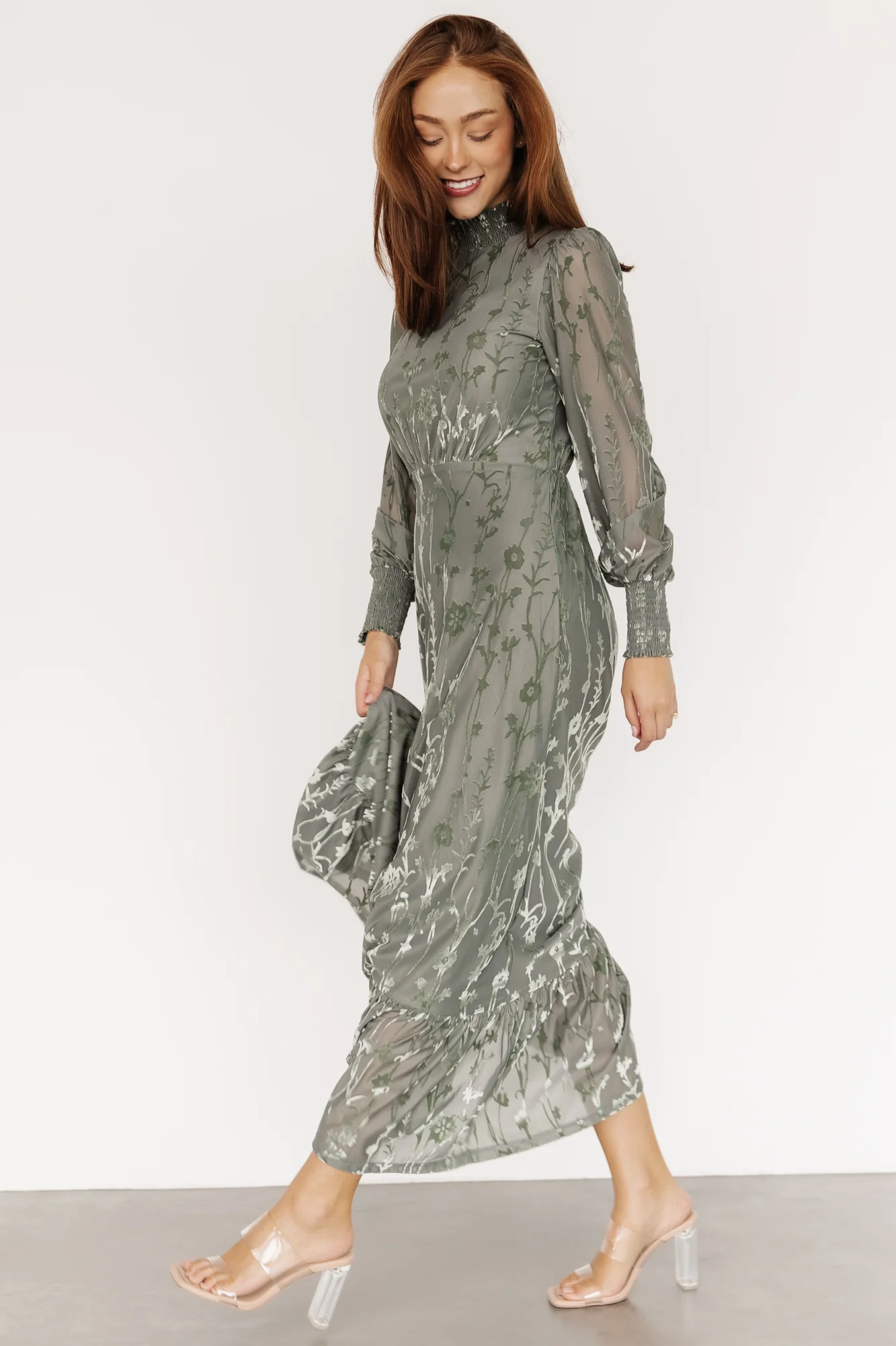 Penelope Velvet Maxi Dress | Sage