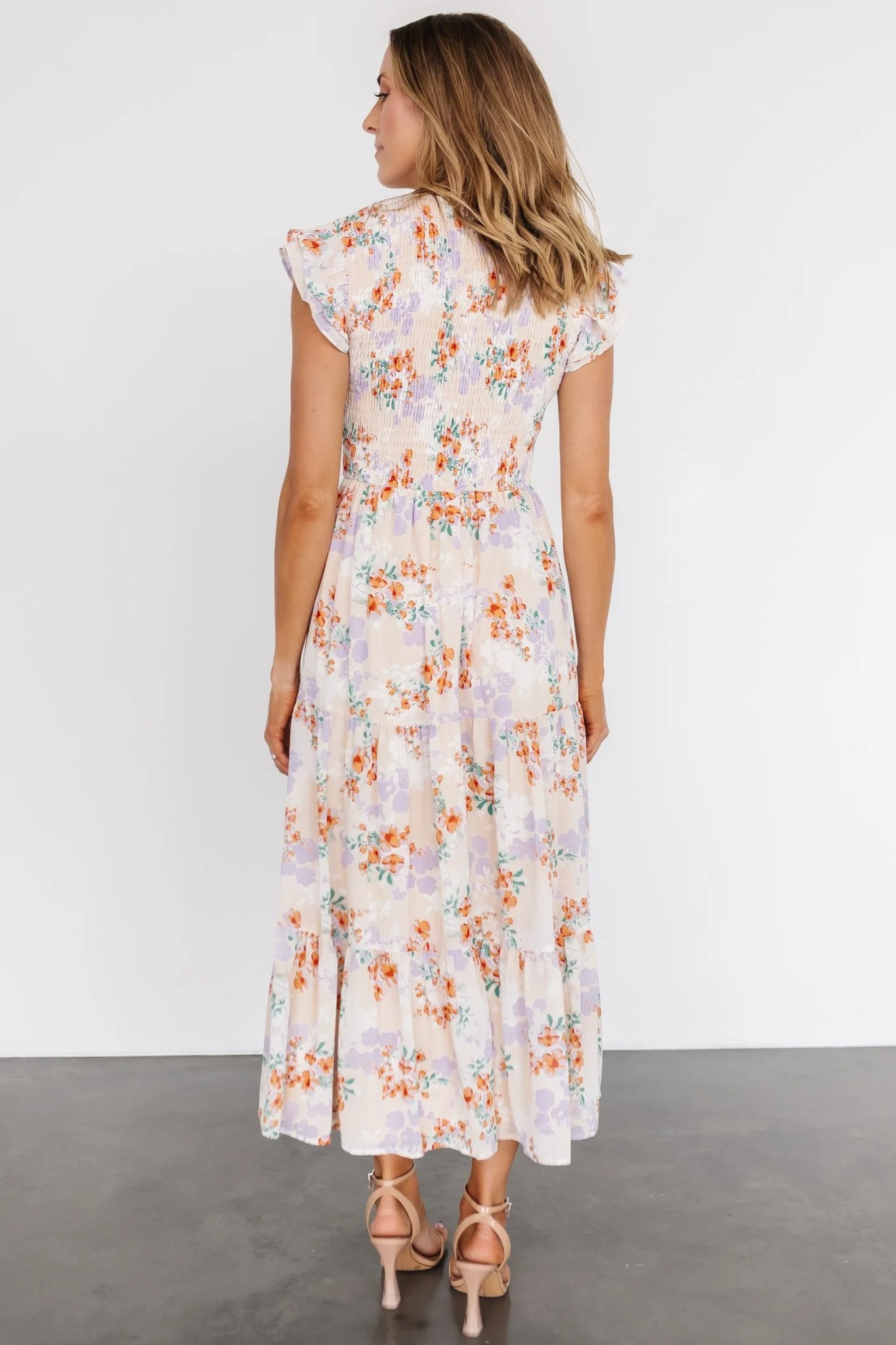 Arla Smocked Maxi Dress | Cream Floral