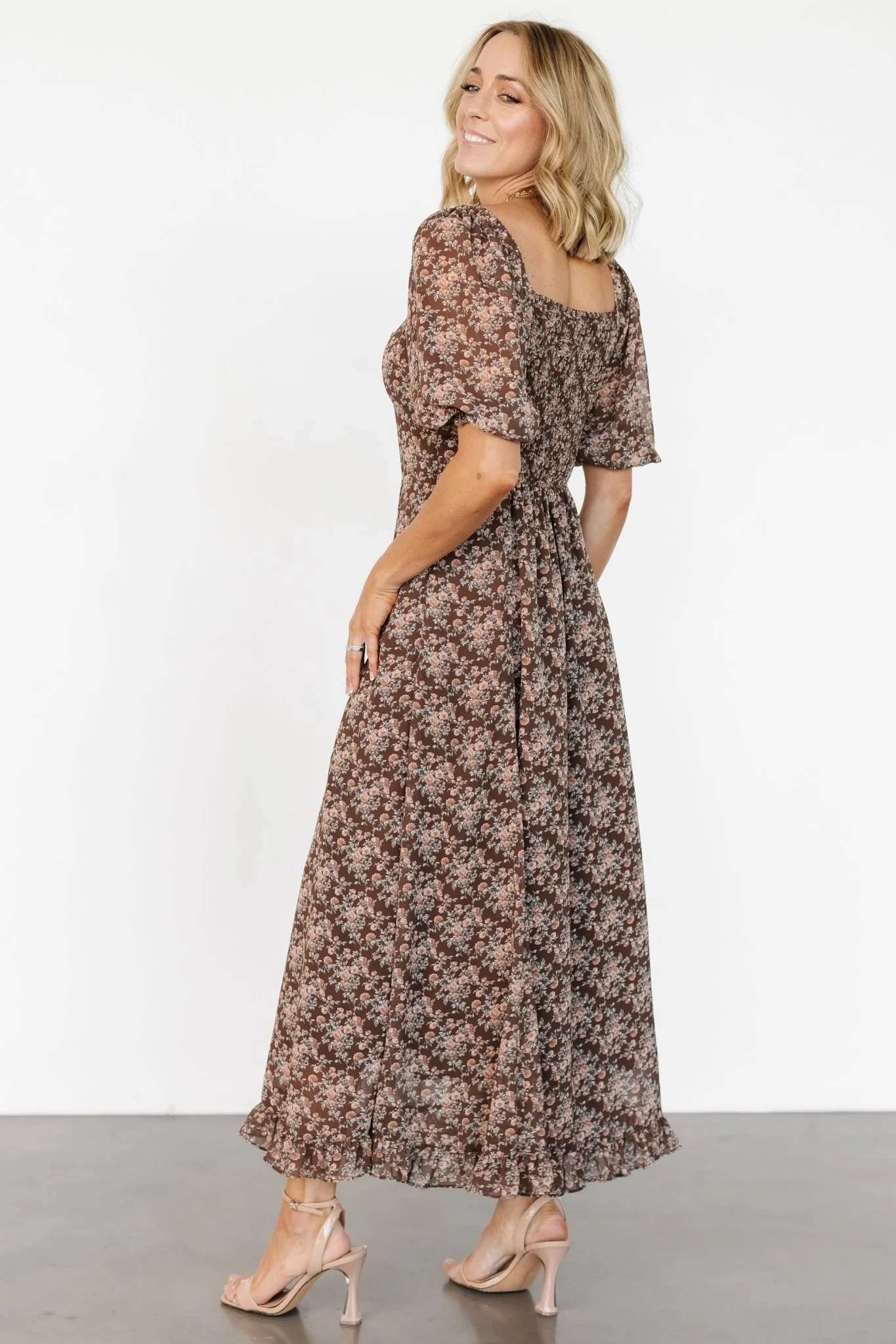 Camryn Maxi Dress | Brown Floral