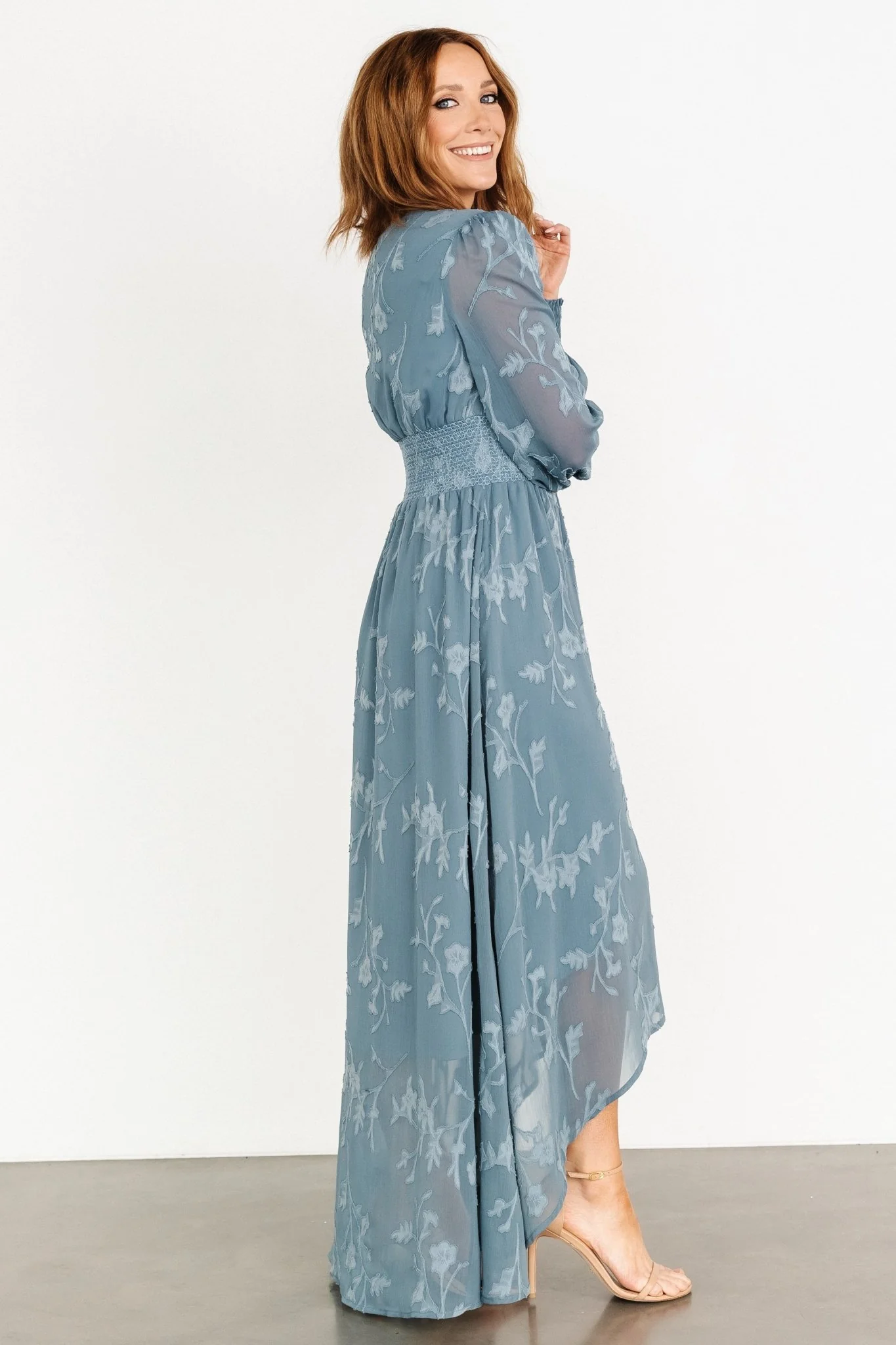 Mayfair High Low Maxi Dress | Slate Blue