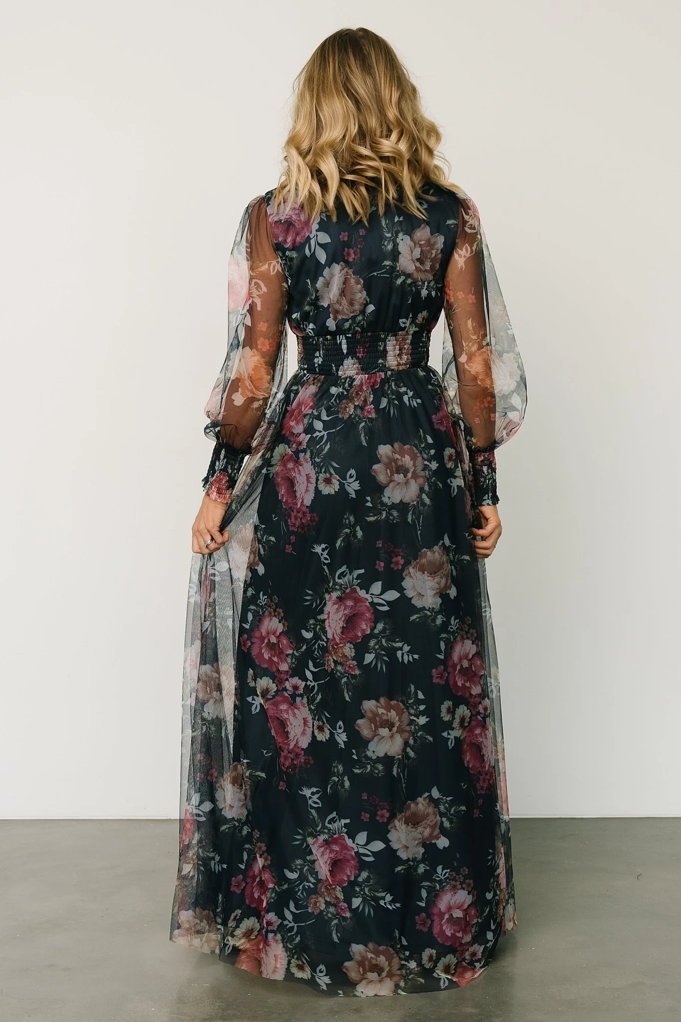 Layla Tulle Maxi Dress | Garden Navy Floral