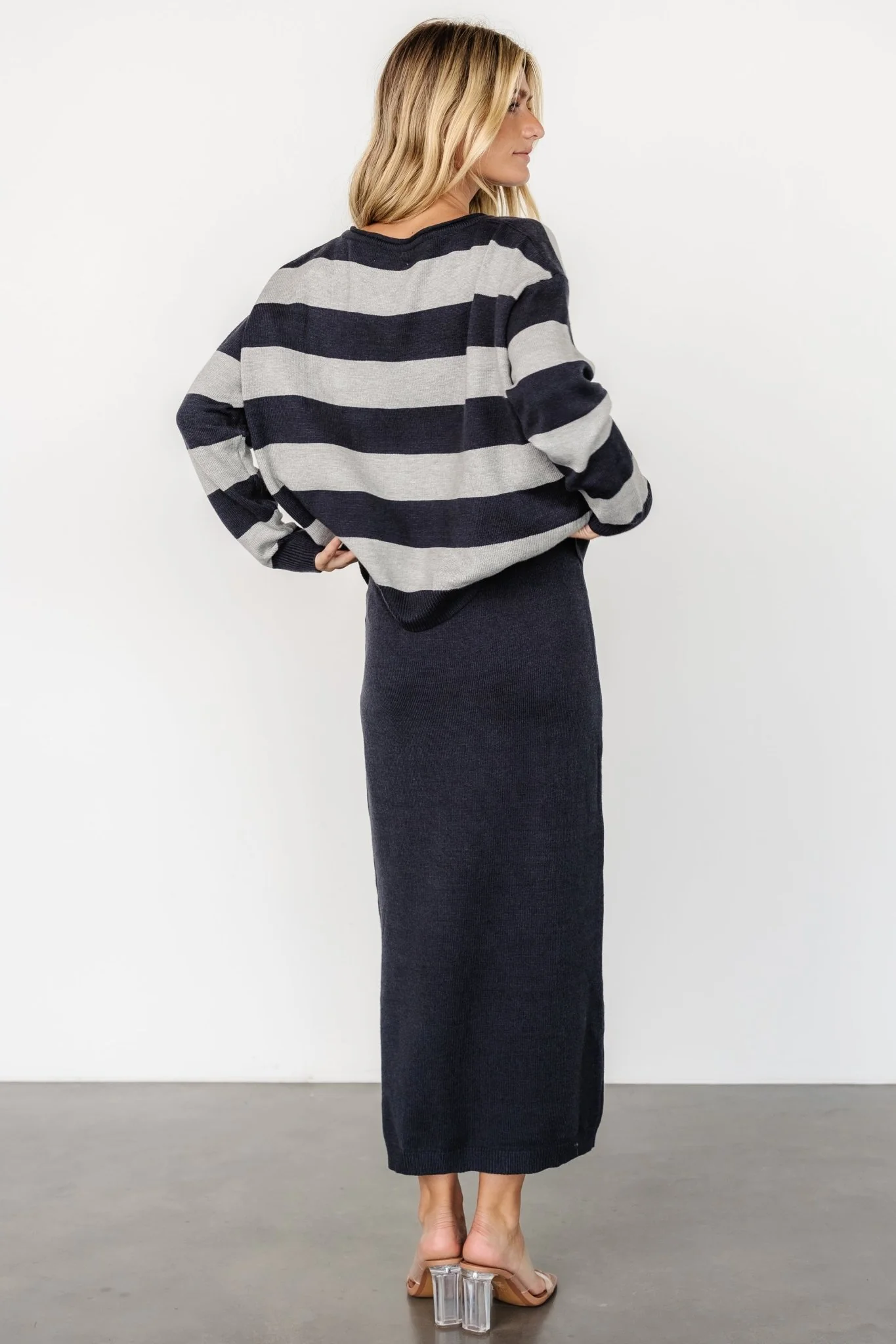 Carlotta Sweater + Skirt Set | Midnight + Gray