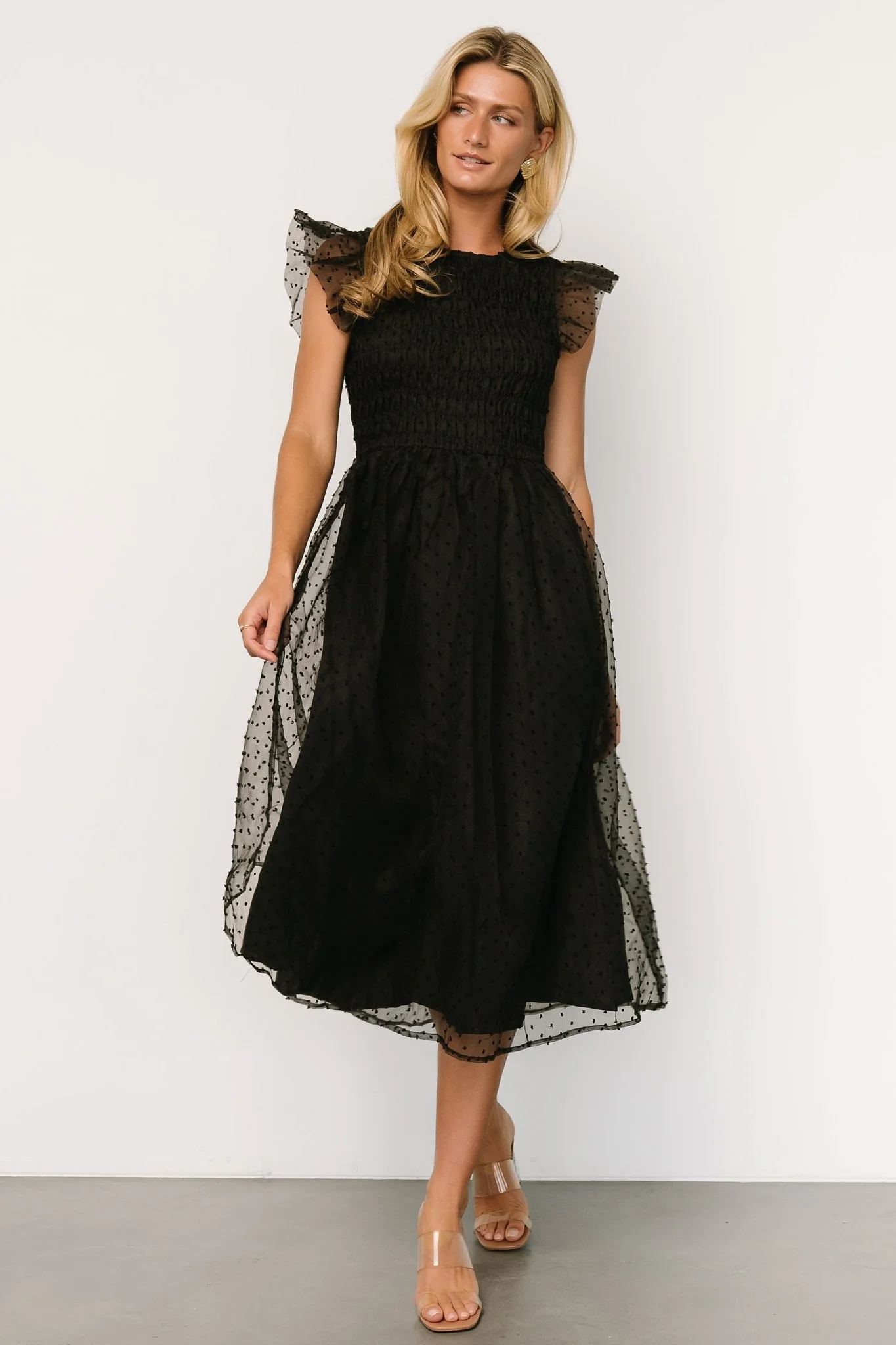 Alice Dot Midi Dress | Black