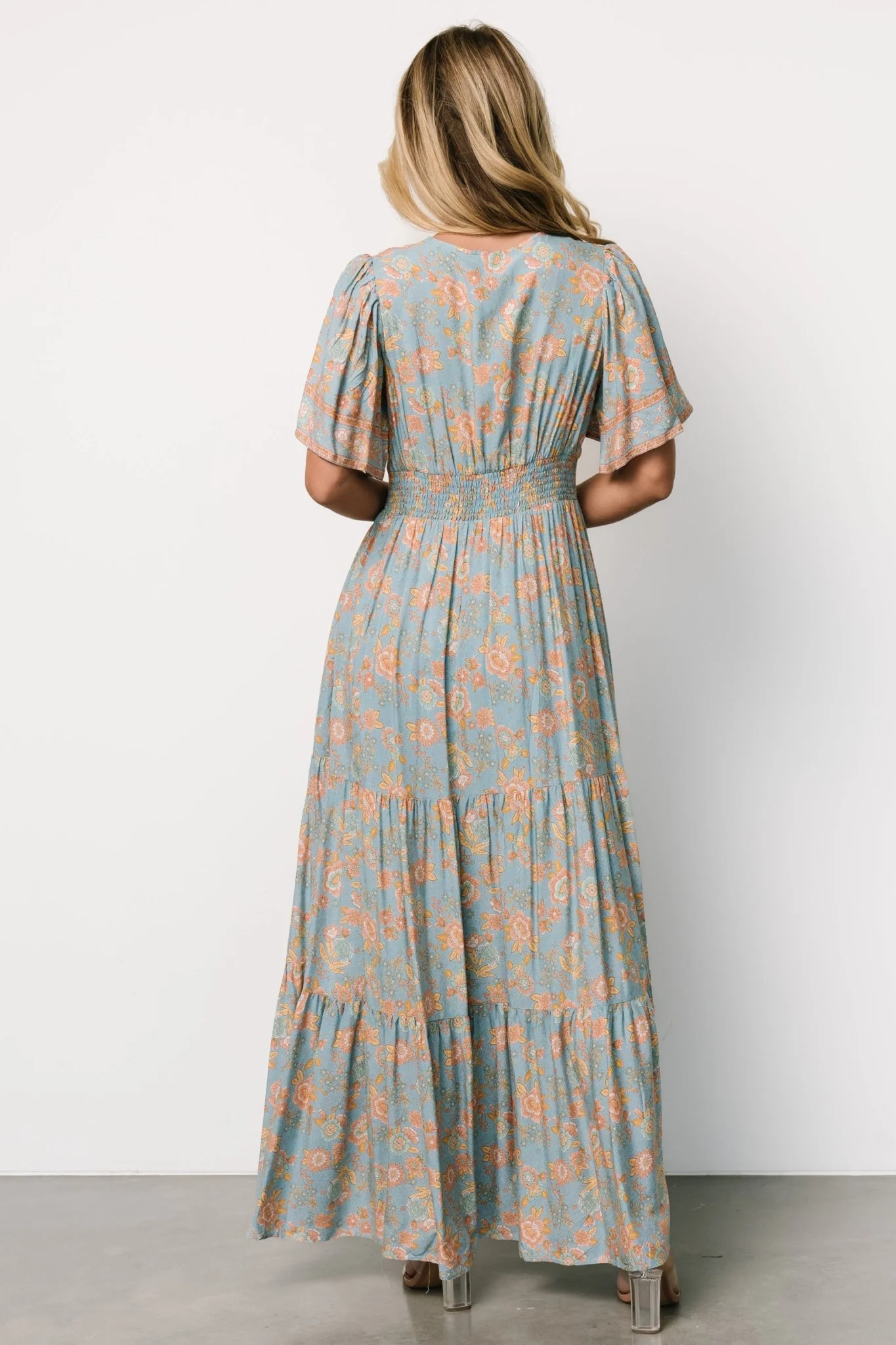 Cheryl Maxi Dress | Dusty Blue Floral