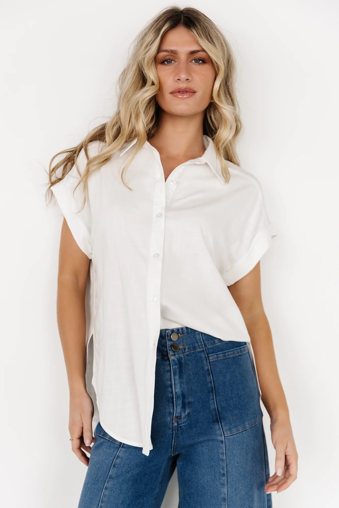 Clarke Button Up Top | Off White