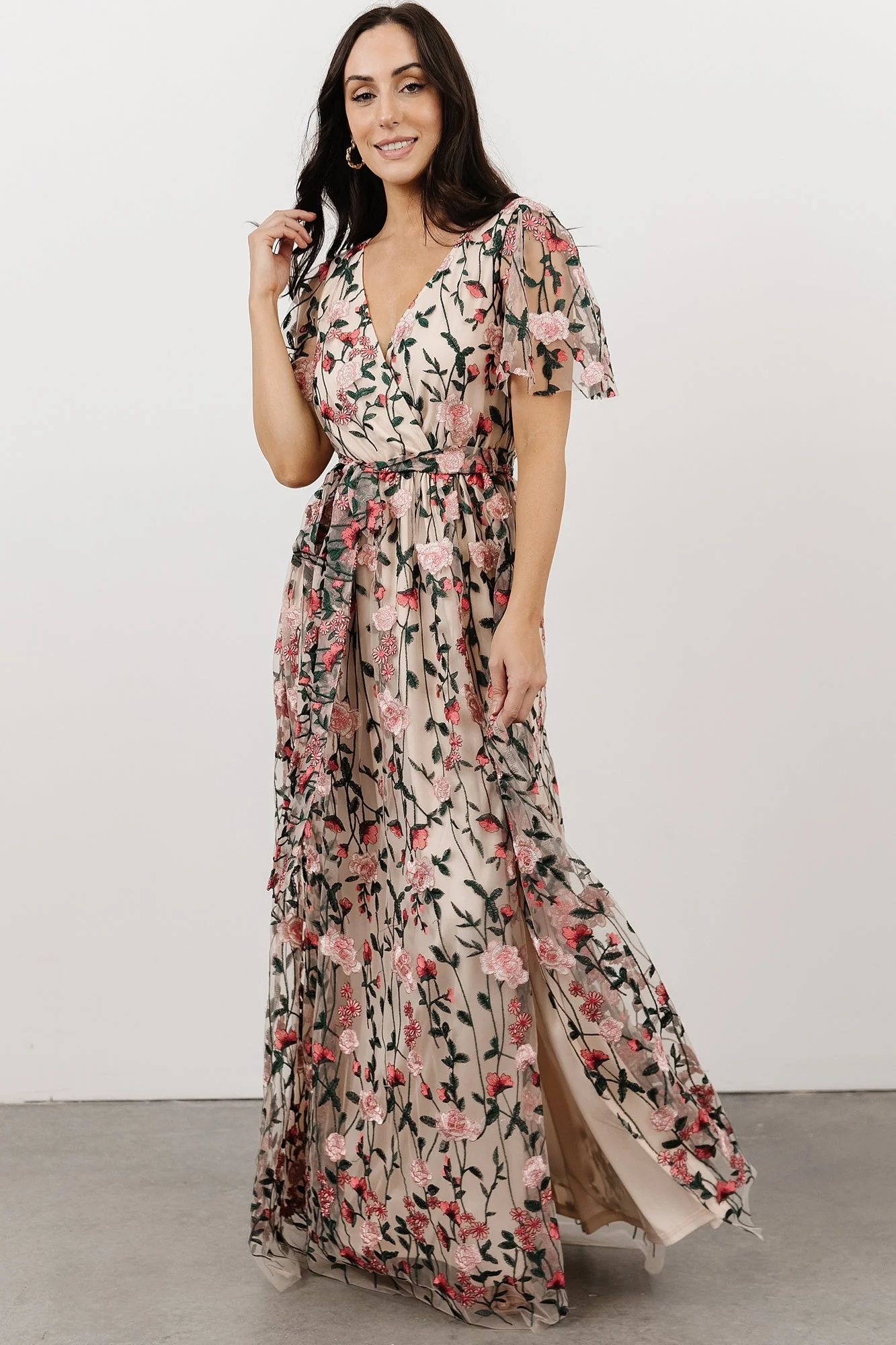 Marseille Embossed Maxi Dress | Rose Garden