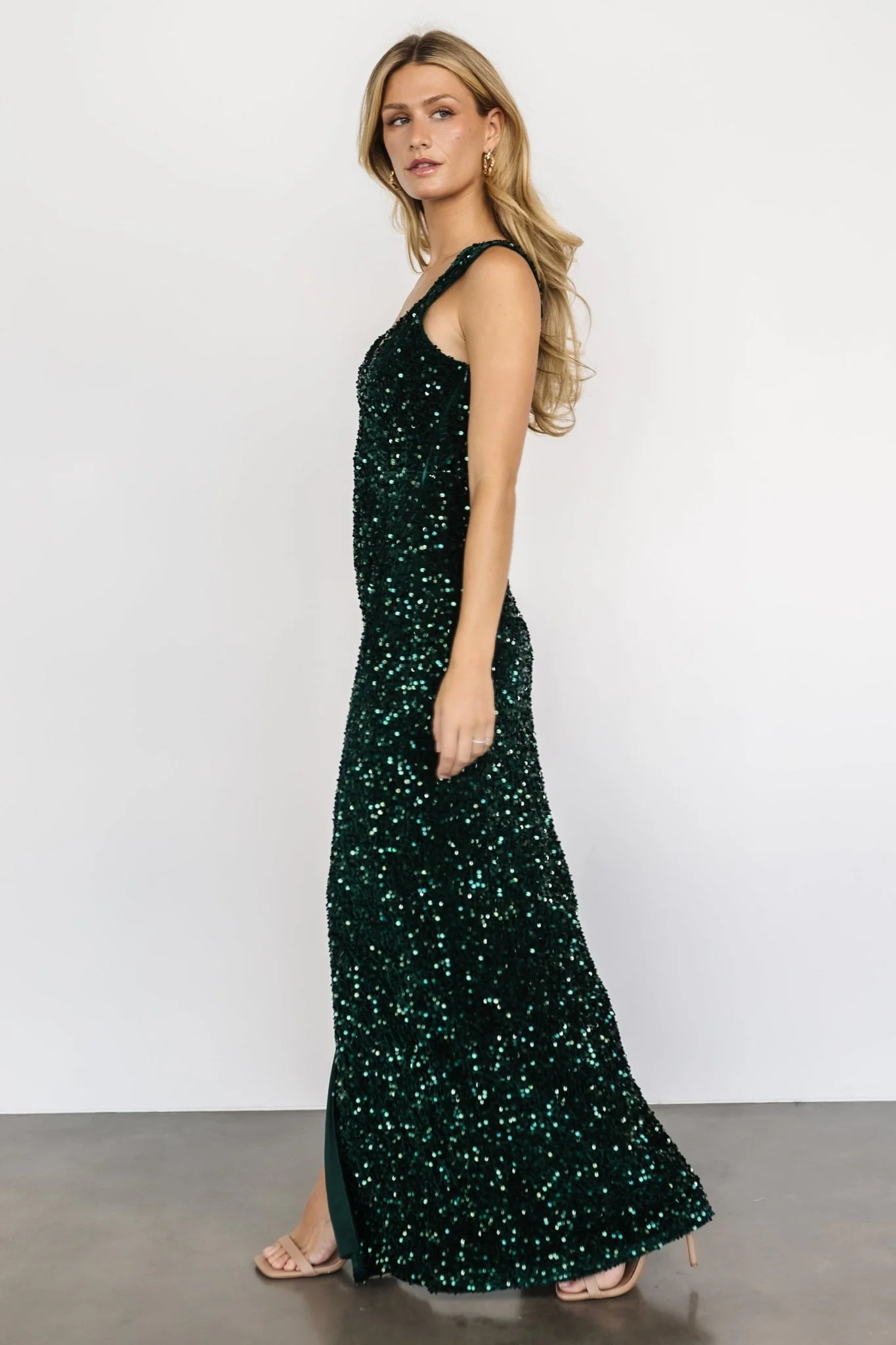Marilyn Sequin Maxi Gown | Emerald