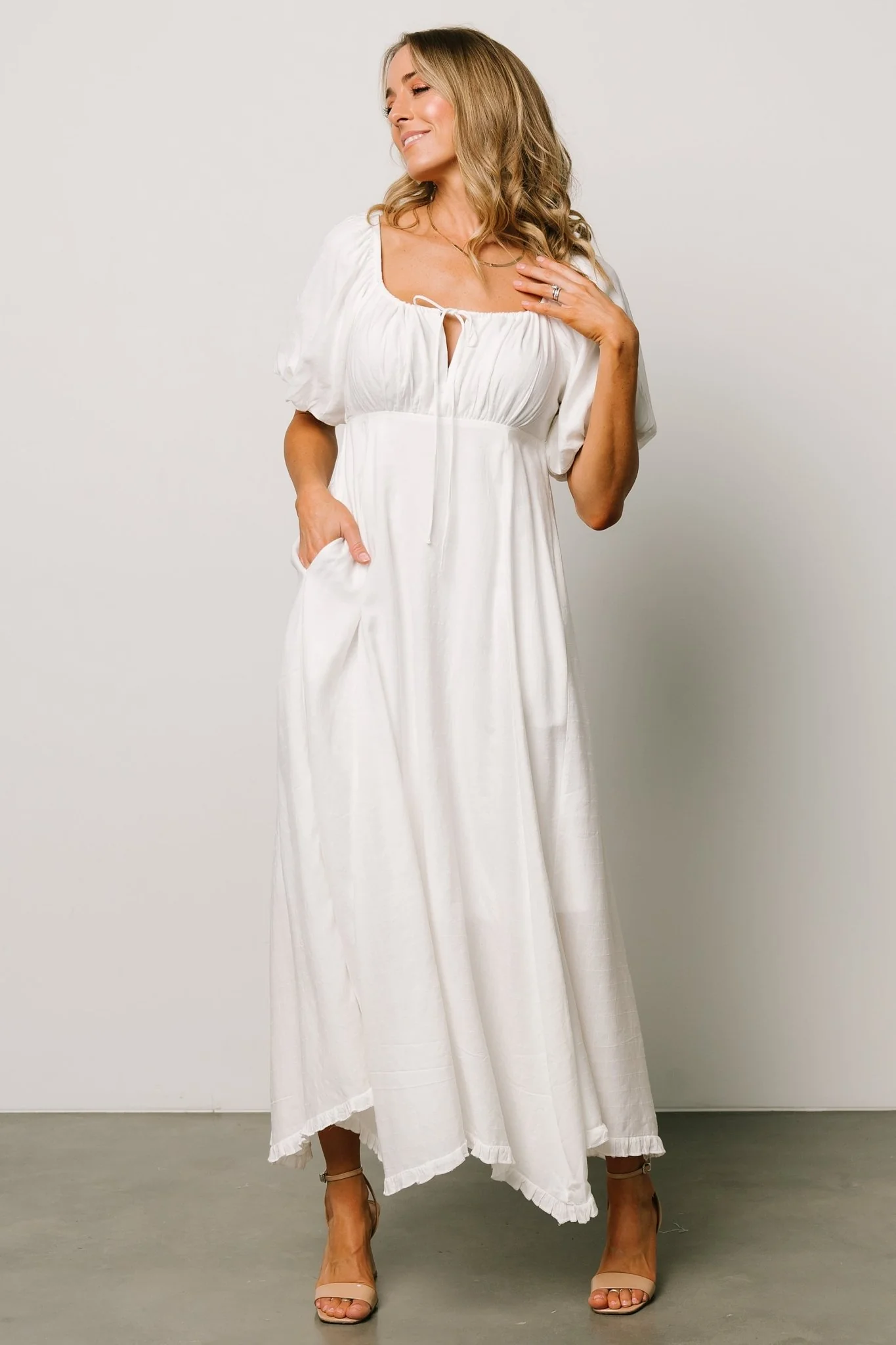 Meredee Puff Sleeve Dress | Off White