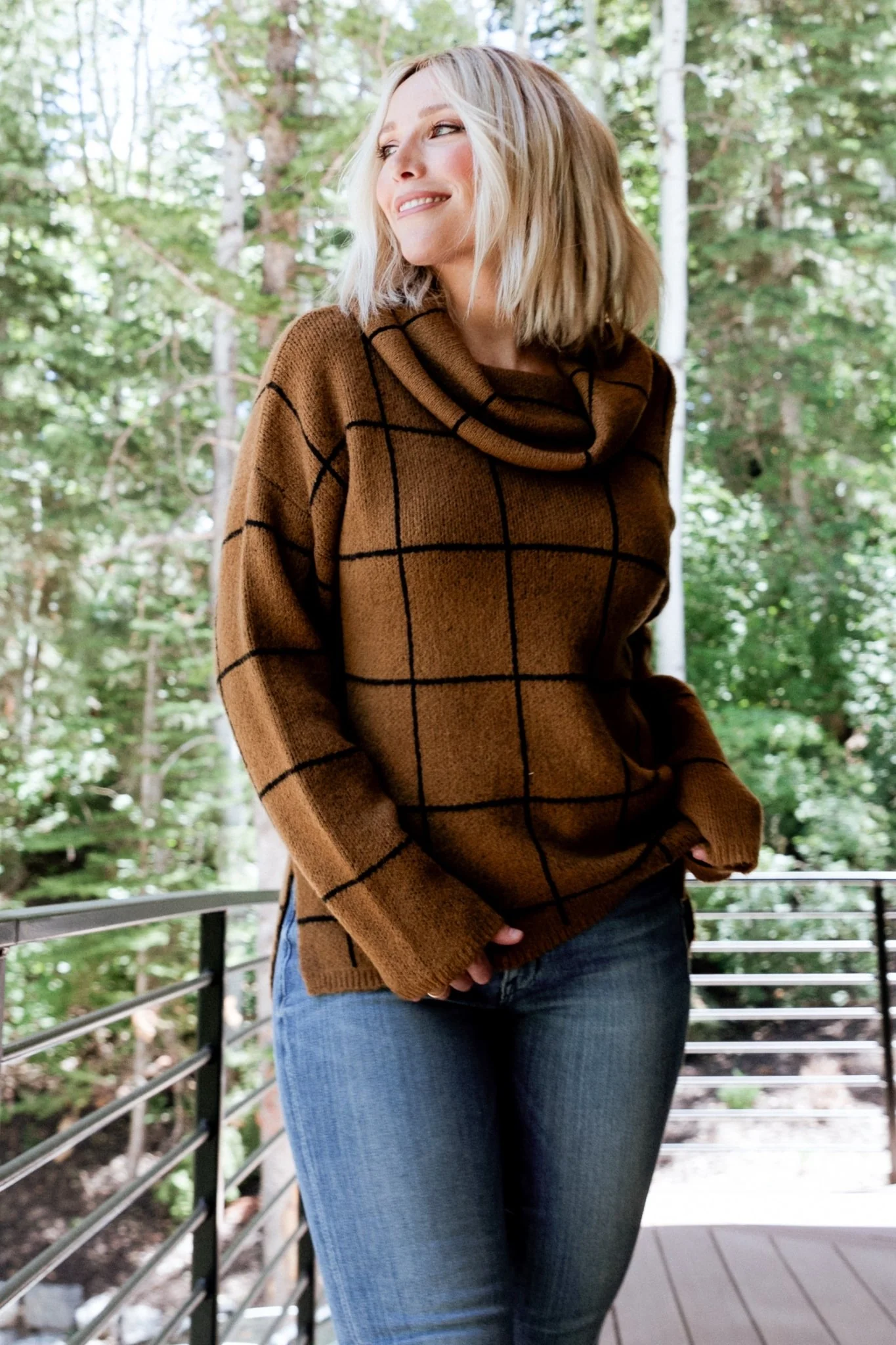 Birmingham Funnel Neck Sweater | Brown