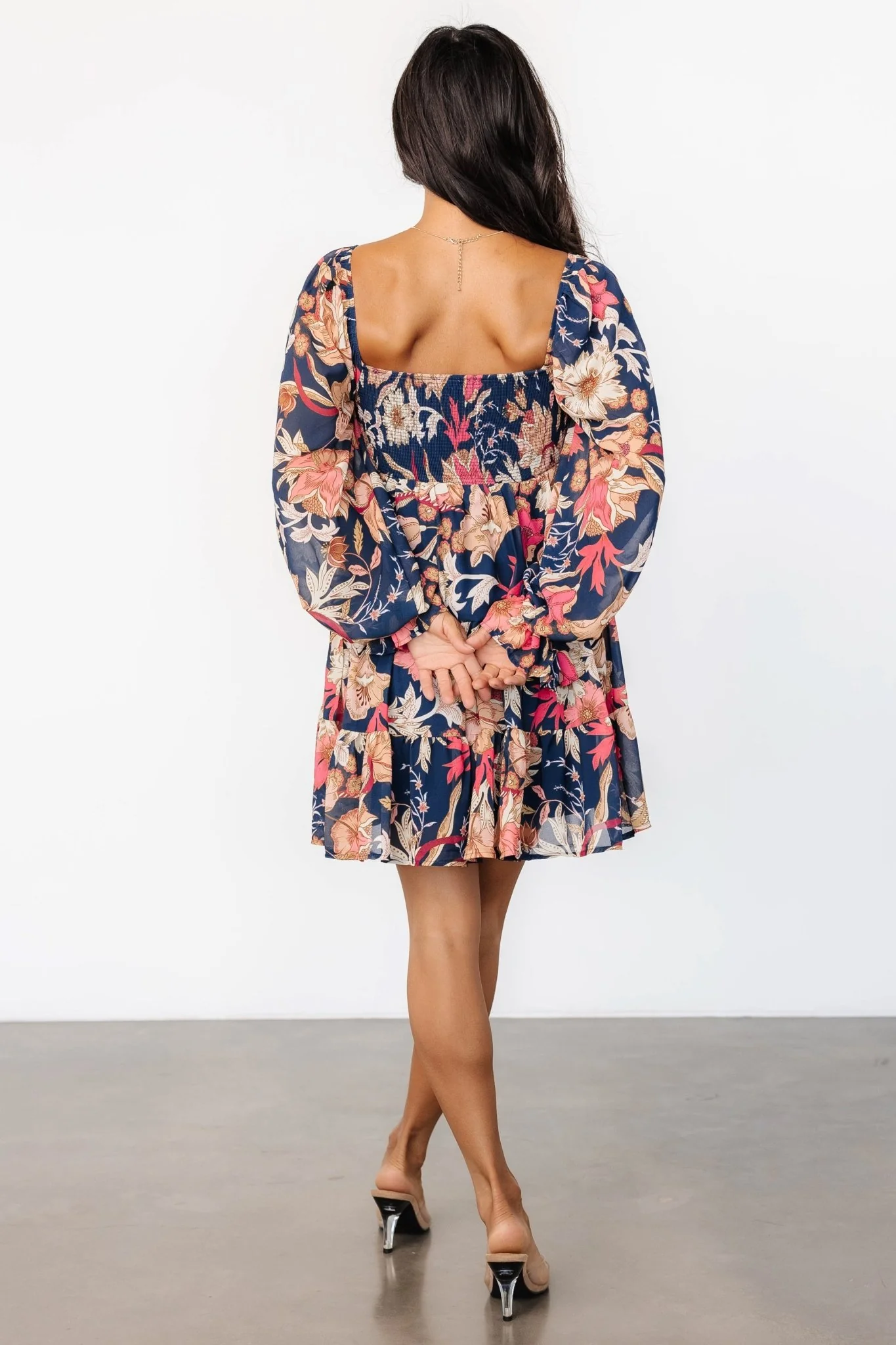 Rubi Short Dress | Navy Multi Floral