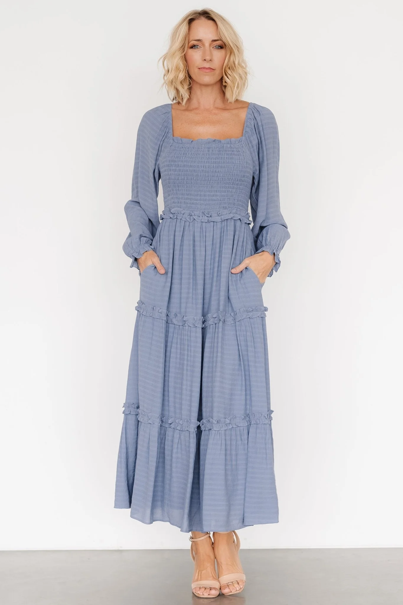 Rowan Tiered Dress | Slate Blue