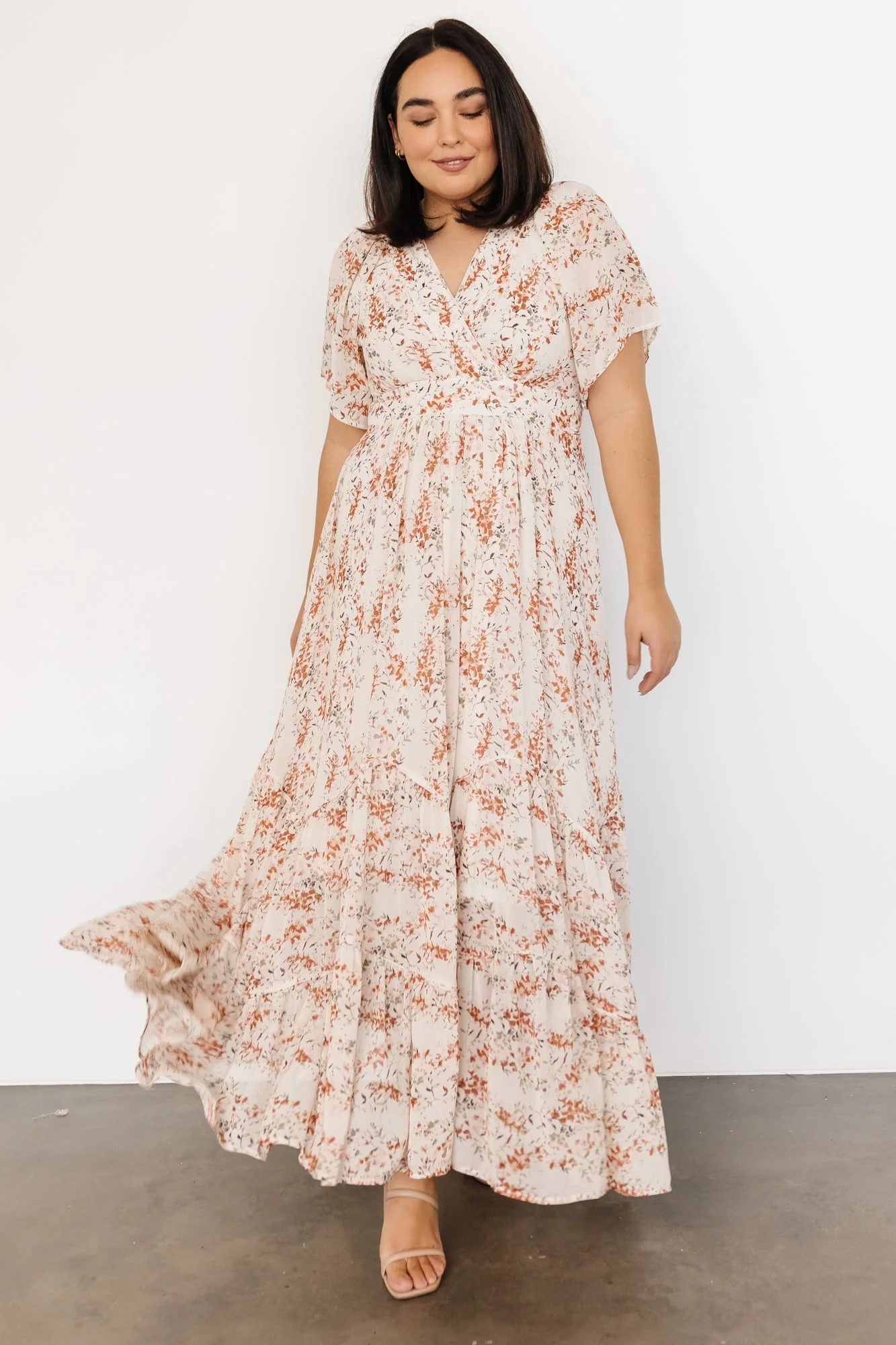Katherine Maxi Dress | Cream + Rust Floral