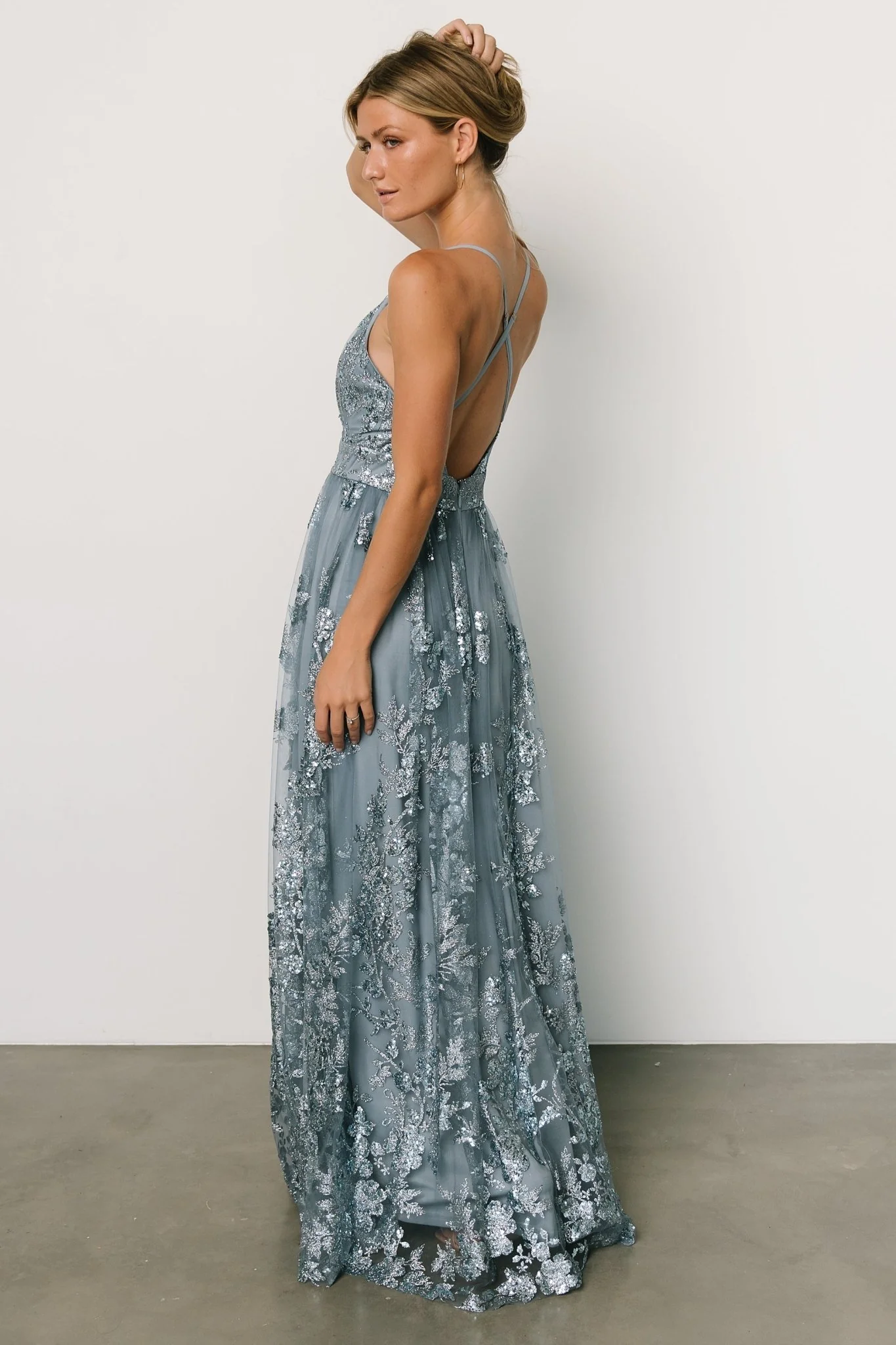 Lucienne Shimmer Maxi Gown | Blue