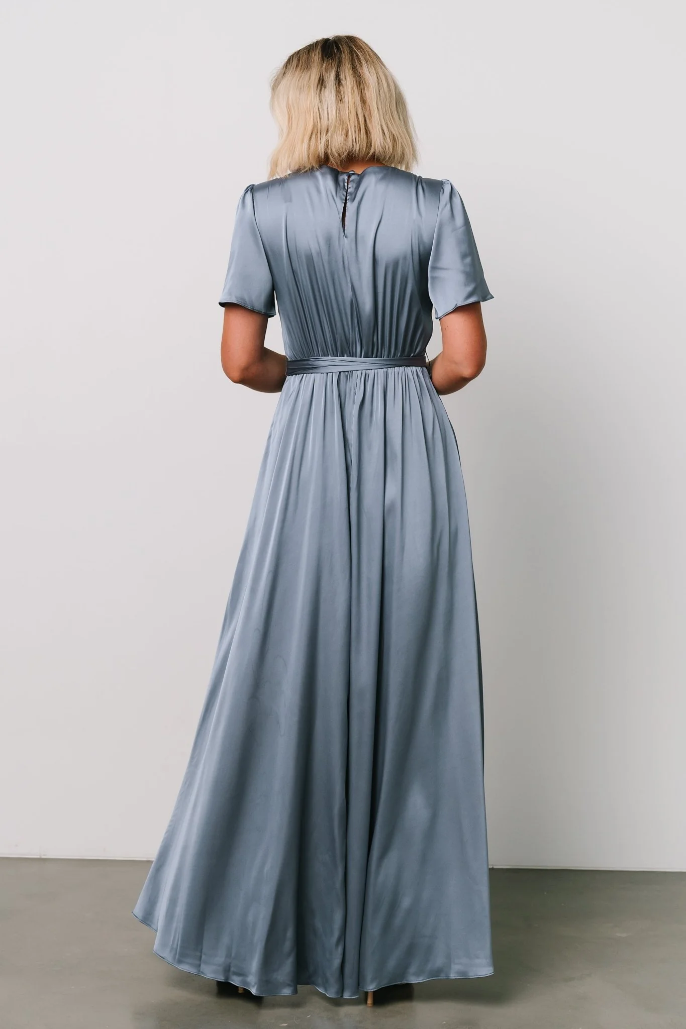 Agnes Satin Maxi Dress | Whisper Blue