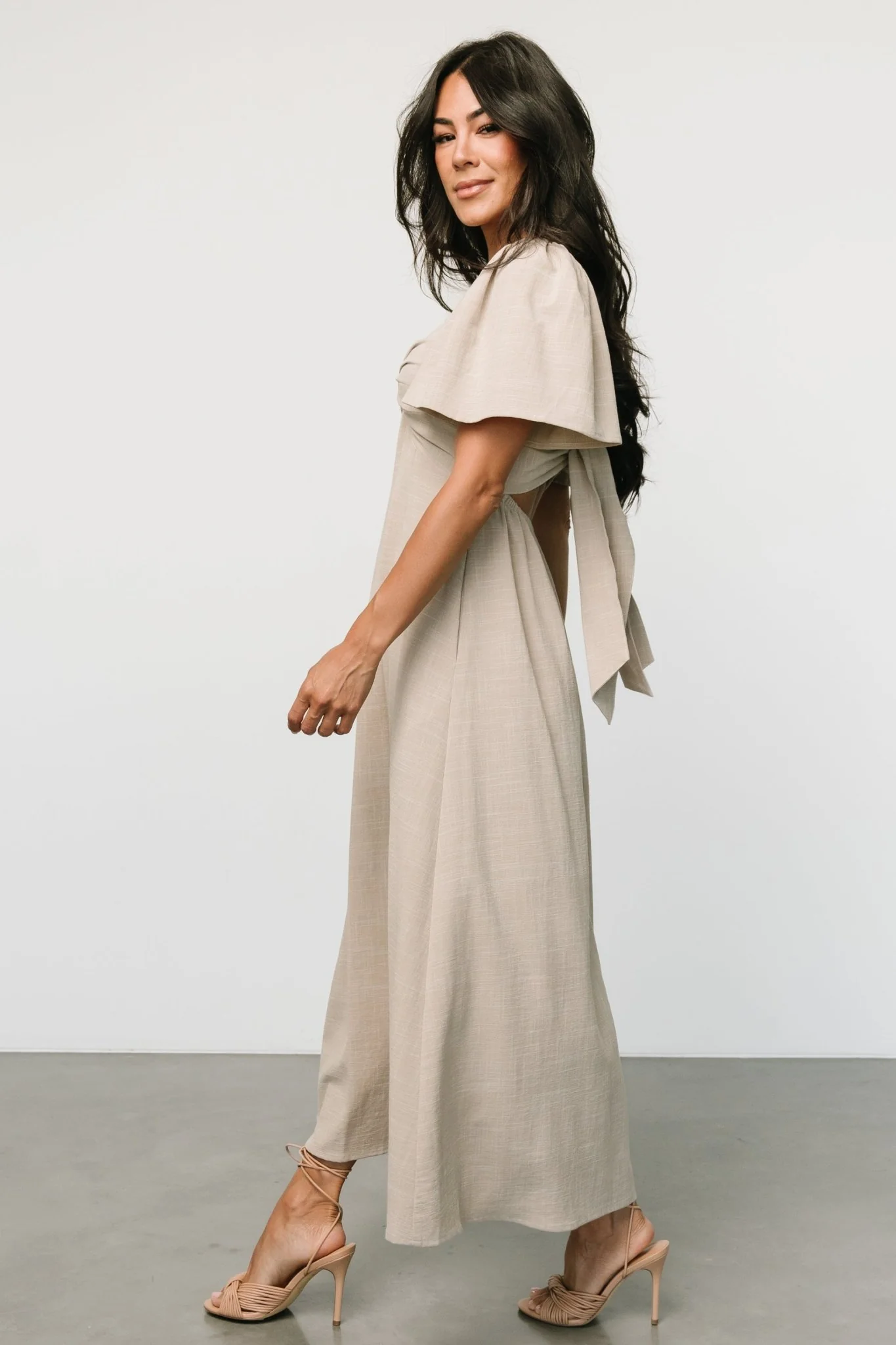 Indie Back Tie Dress | Oatmeal