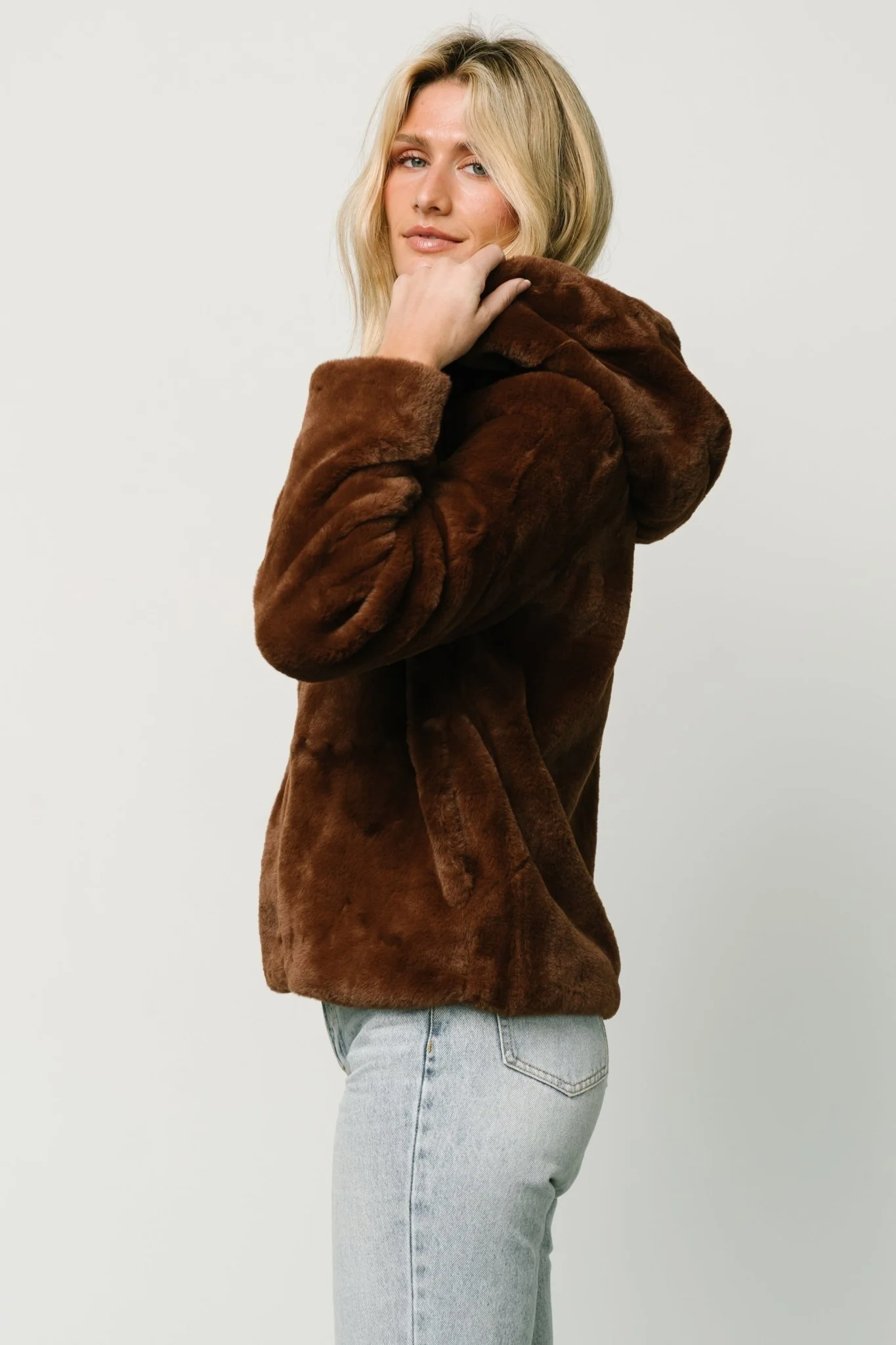 Leeds Faux Fur Jacket | Brown