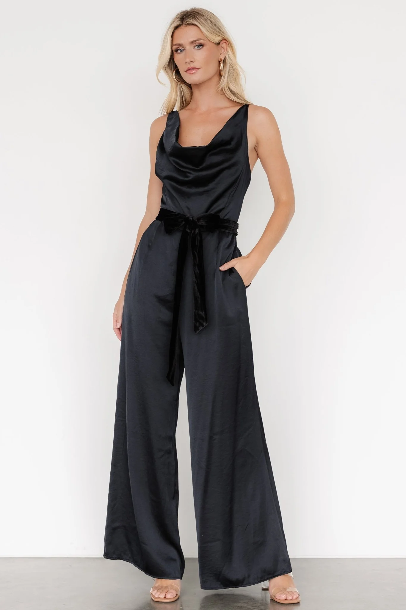 Rebel Satin Jumpsuit | Black