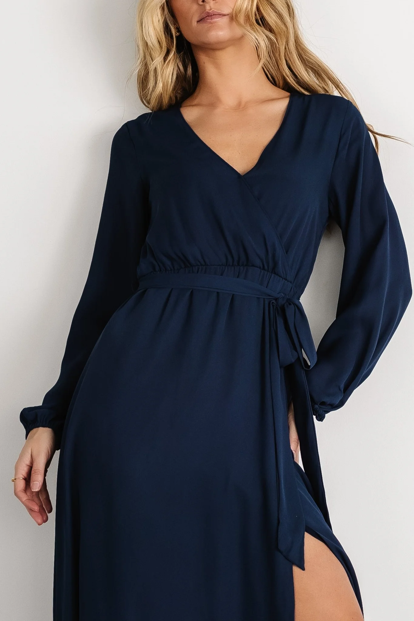 Breanne Faux Wrap Maxi Dress | Navy